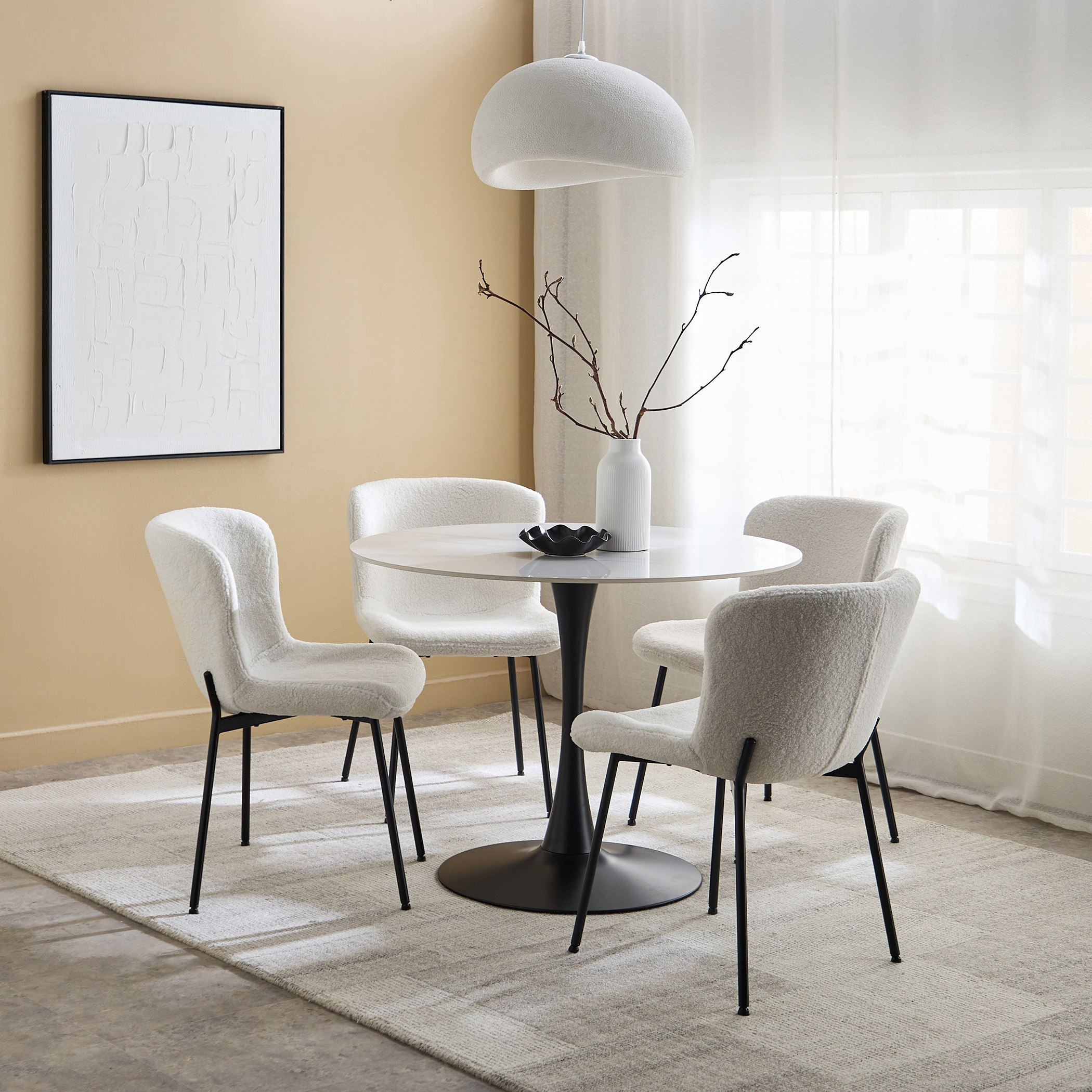 Elvis Chin 4-Seater Sintered Stone Round Dining Set Package-hbxdiningroom-diningtablesandsets-diningsets-diningpackages-image-1