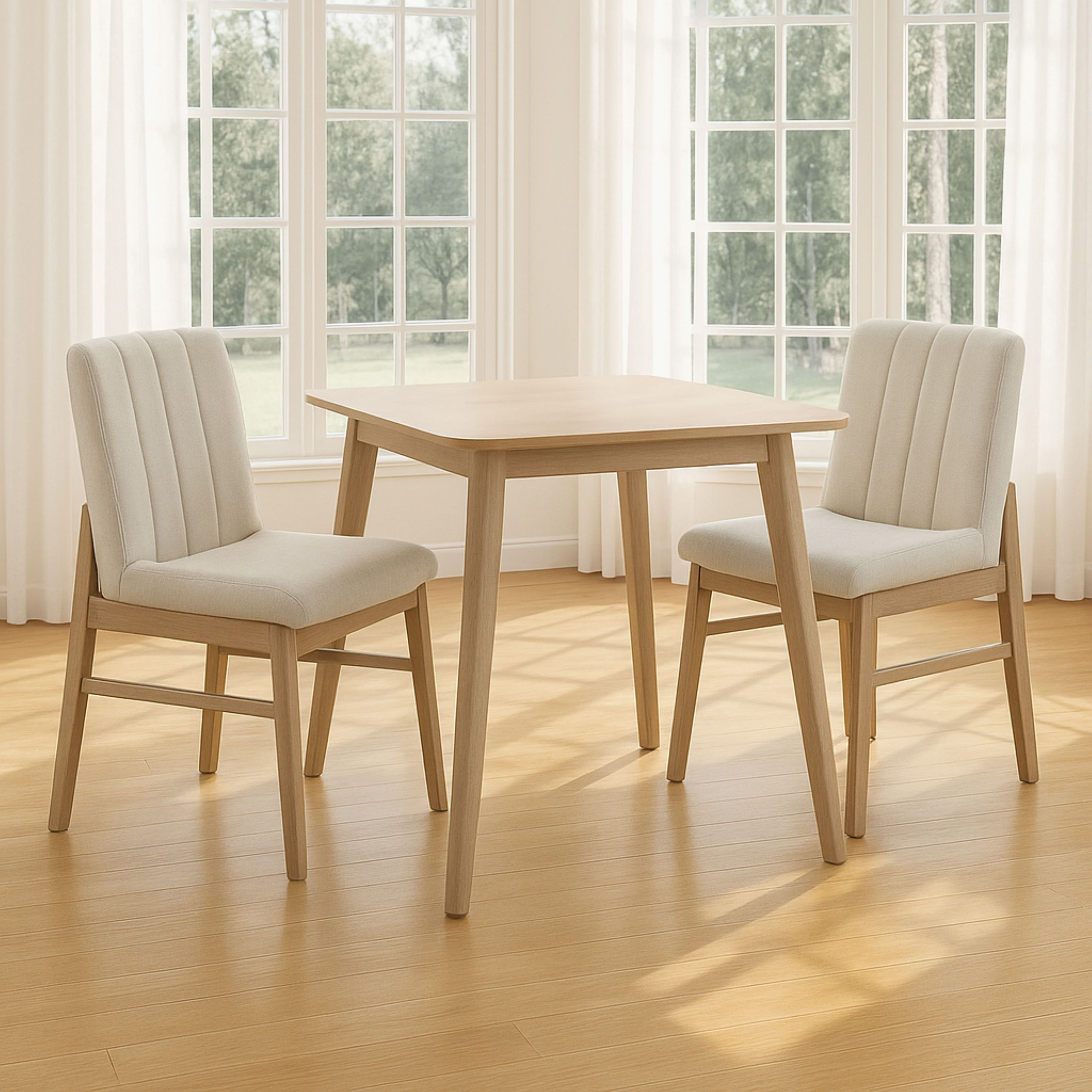 Scandi Caspian 2-Seater Square Dining Set-hbxfurniture-diningtablesandsets-diningsets-twoseater-image-1