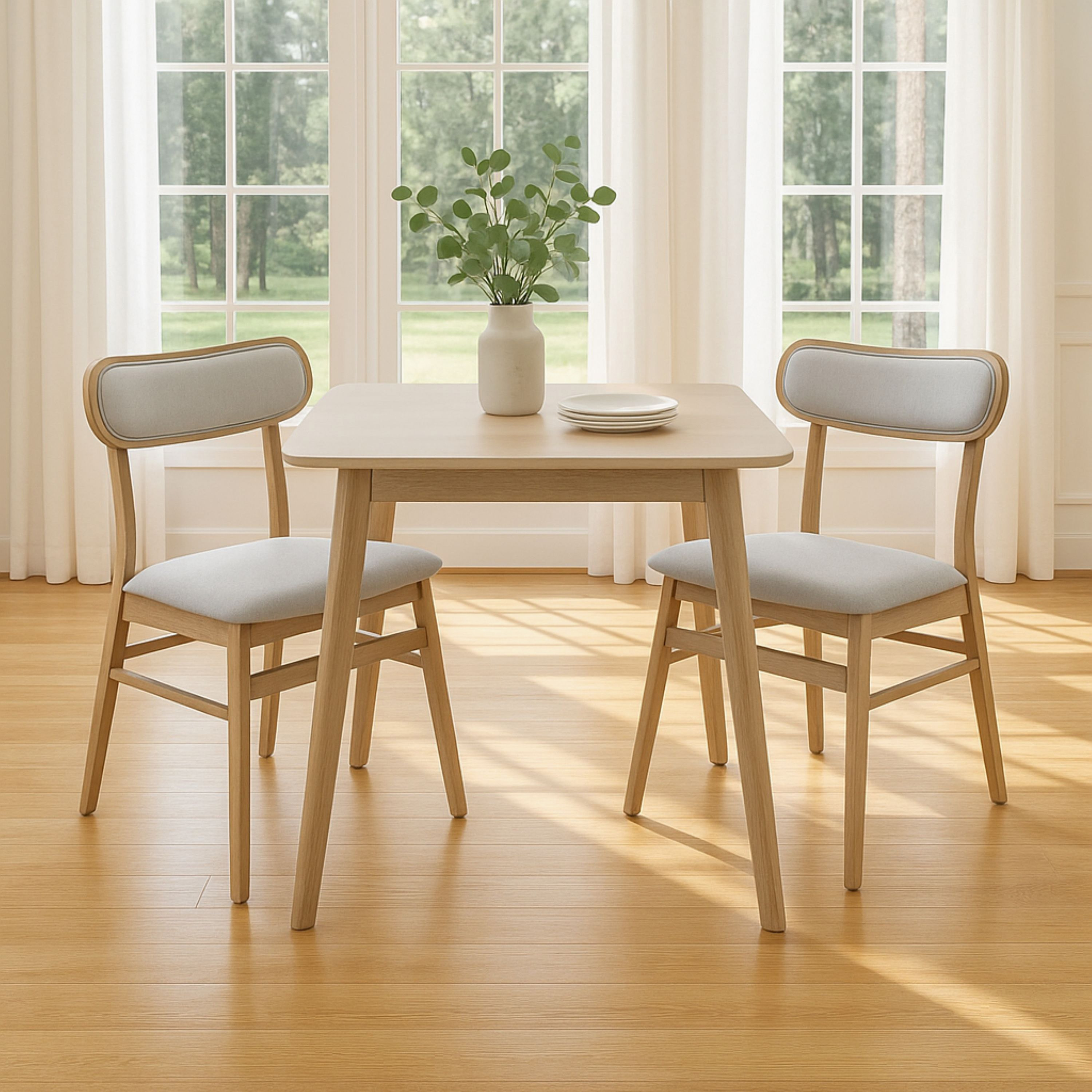 Scandi Nordi 2-Seater Square Dining Set-hbxfurniture-diningtablesandsets-diningsets-twoseater-image-1