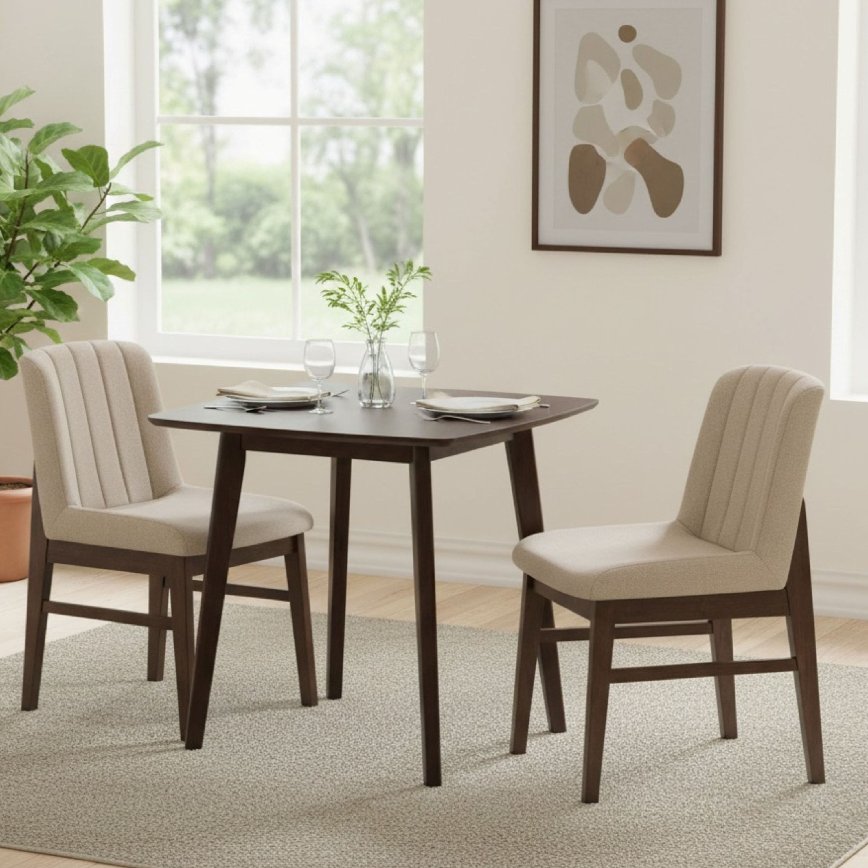 Scandi Caspian Square 2-Seater Dining Set-hbxfurniture-diningtablesandsets-diningsets-twoseater-image-1