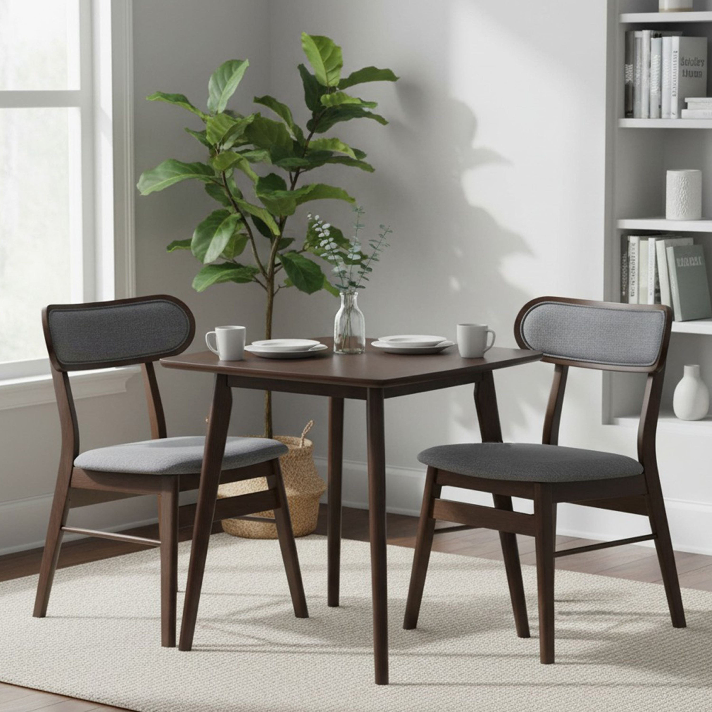 Scandi Nordi Square 2-Seater Dining Set-hbxfurniture-diningtablesandsets-diningsets-twoseater-image-1