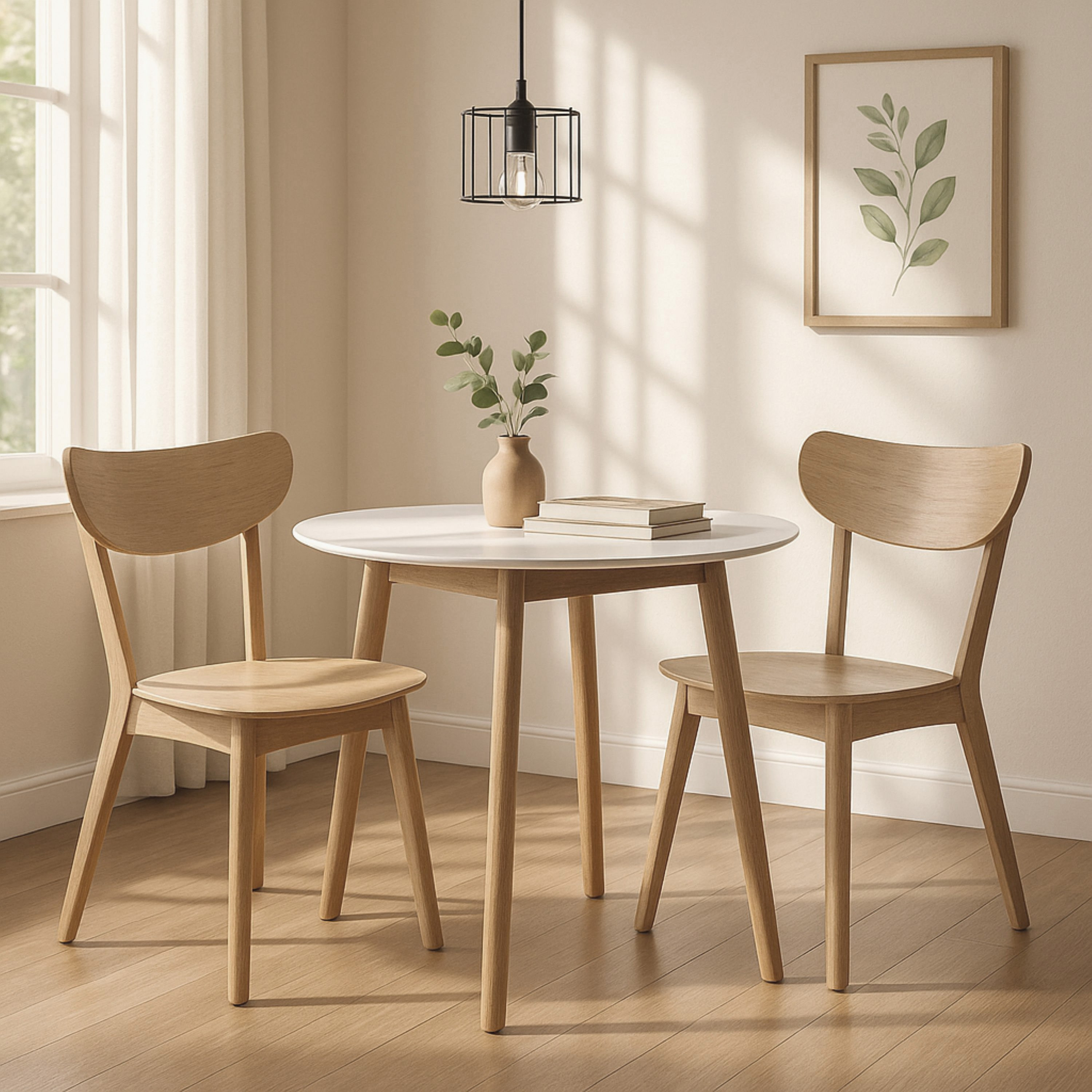 Scandi Luma 2-Seater Round Dining Set-hbxfurniture-diningtablesandsets-diningsets-twoseater-image-1