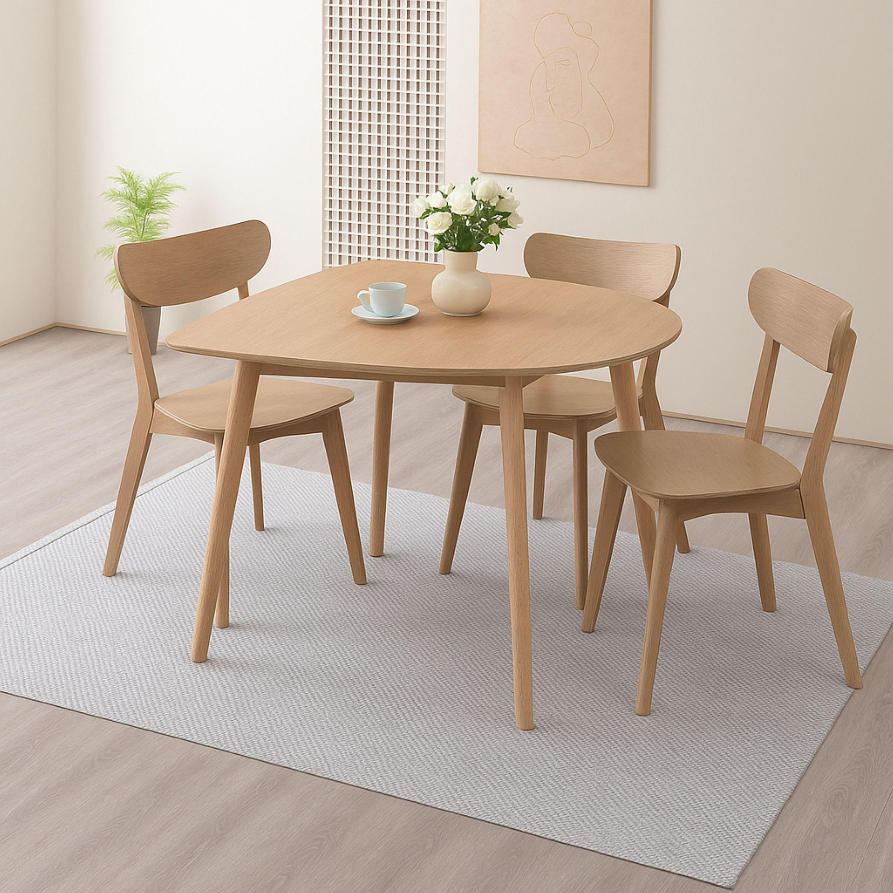 Scandi Luma 3-Seater Dining Set-hbxfurniture-diningtablesandsets-diningsets-twoseater-image-1