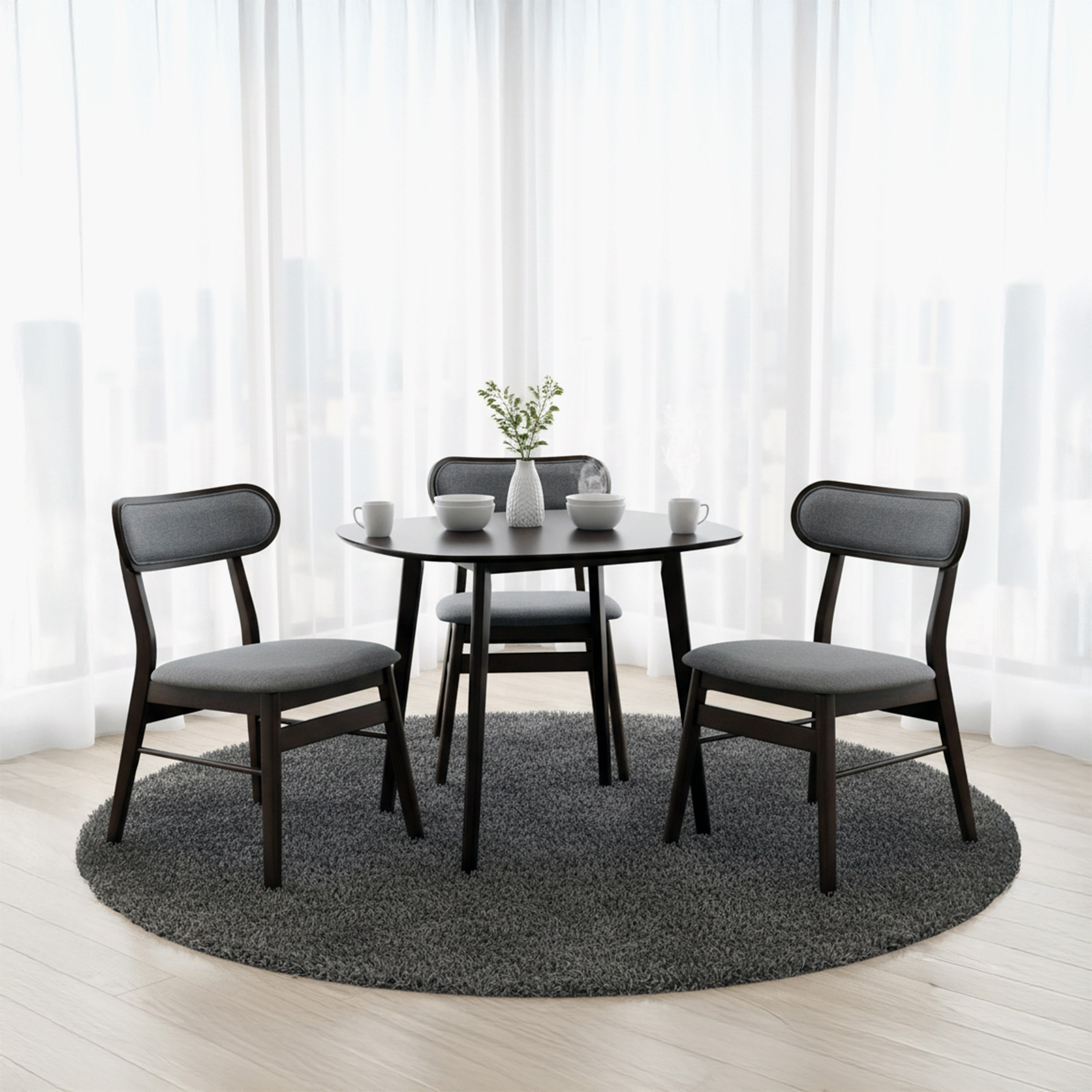 Scandi Nordi 3-Seater Dining Set-hbxfurniture-diningtablesandsets-diningsets-twoseater-image-1