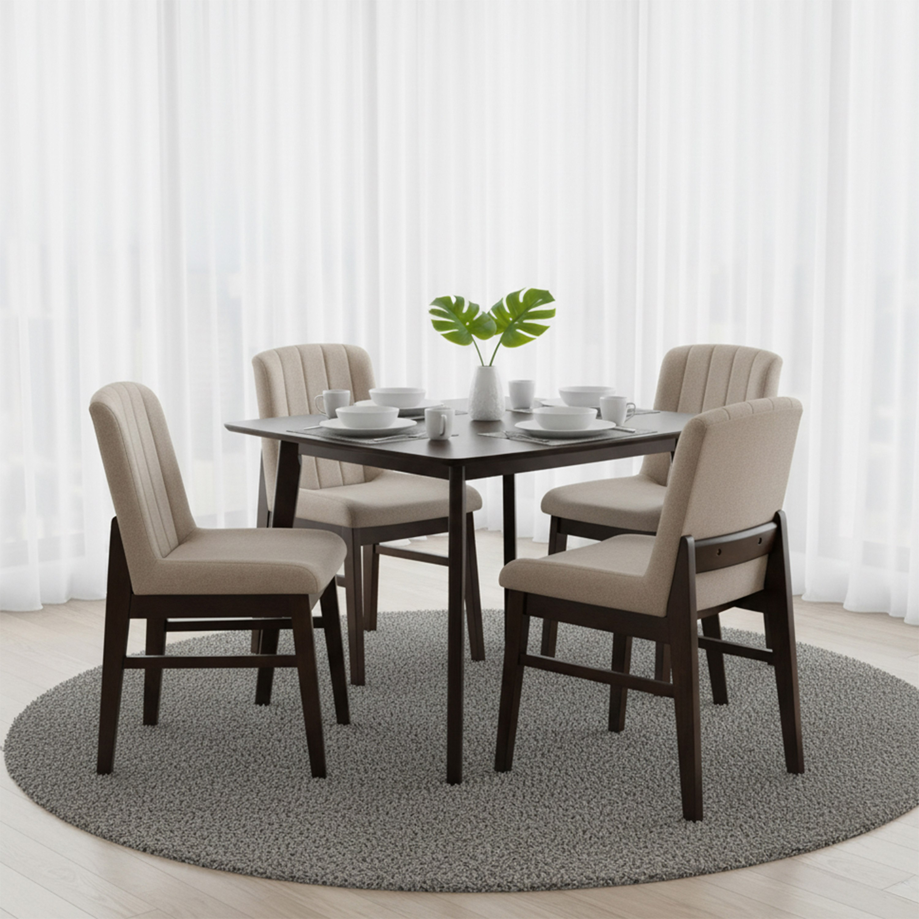 Scandi Caspian 4-Seater Dining Set-hbxdiningroom-diningtablesandsets-diningsets-diningpackages-image-1
