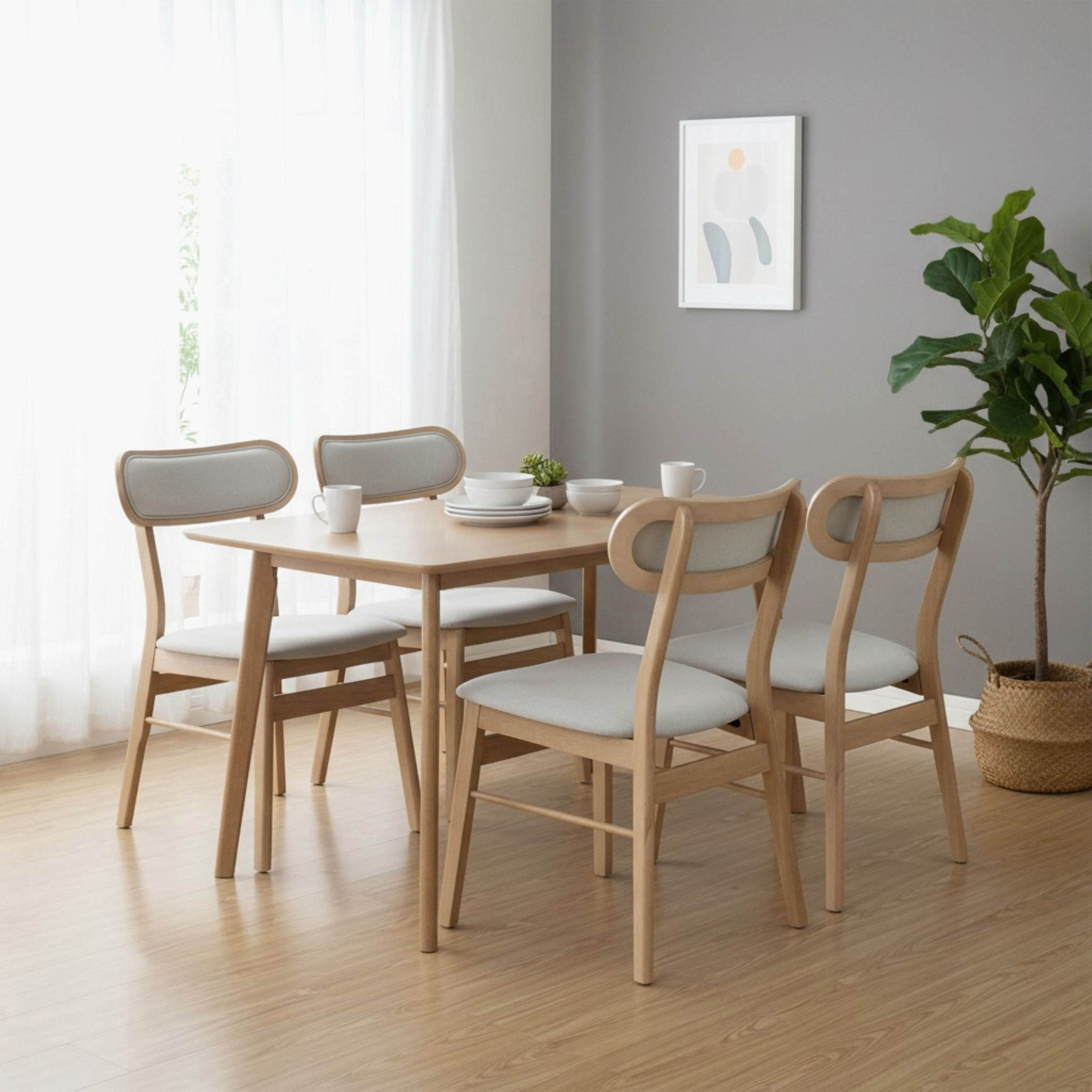 Scandi Nordi 4-Seater Dining Set-hbxdiningroom-diningtablesandsets-diningsets-diningpackages-image-1