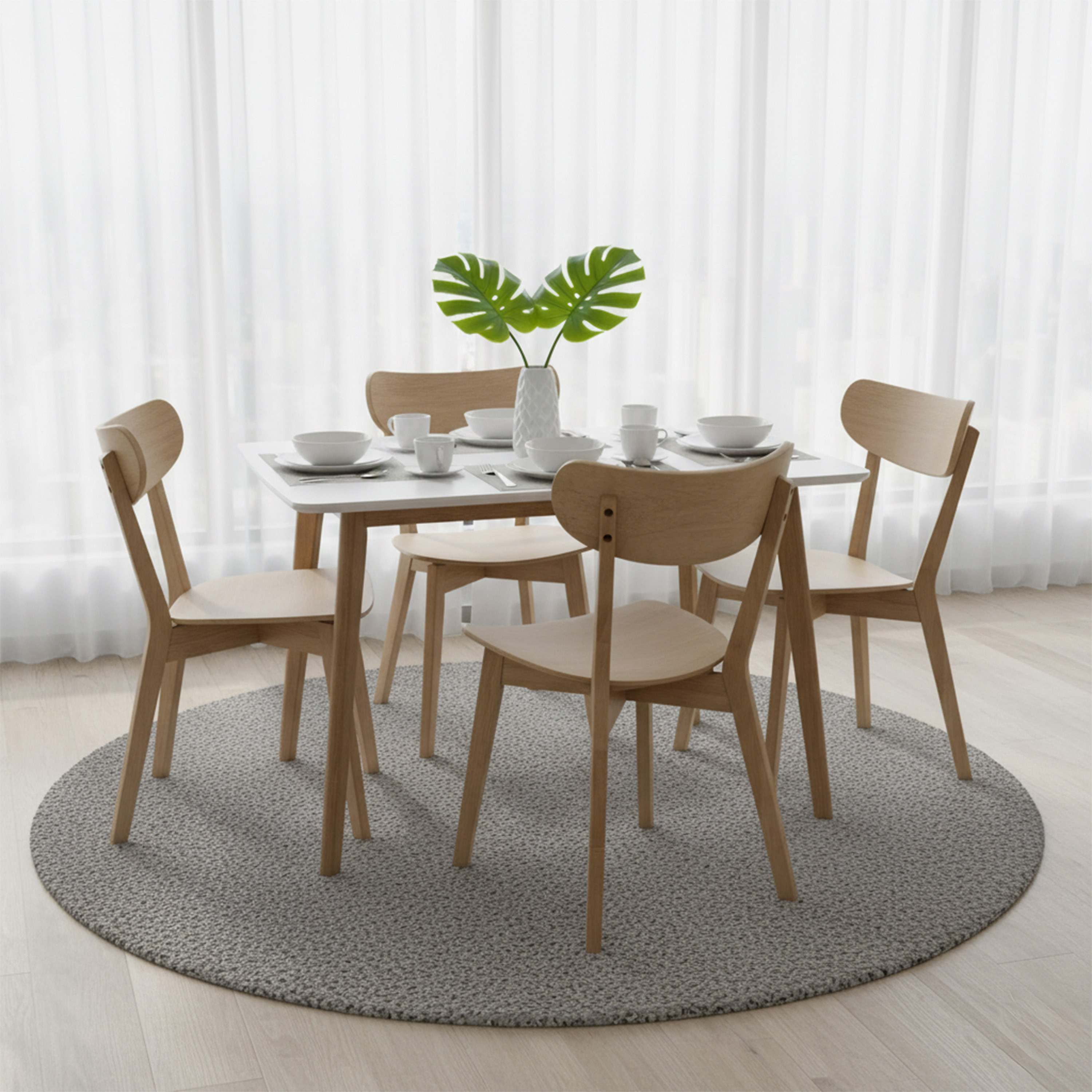 Scandi Luma 4-Seater Dining Set-hbxdiningroom-diningtablesandsets-diningsets-diningpackages-image-1