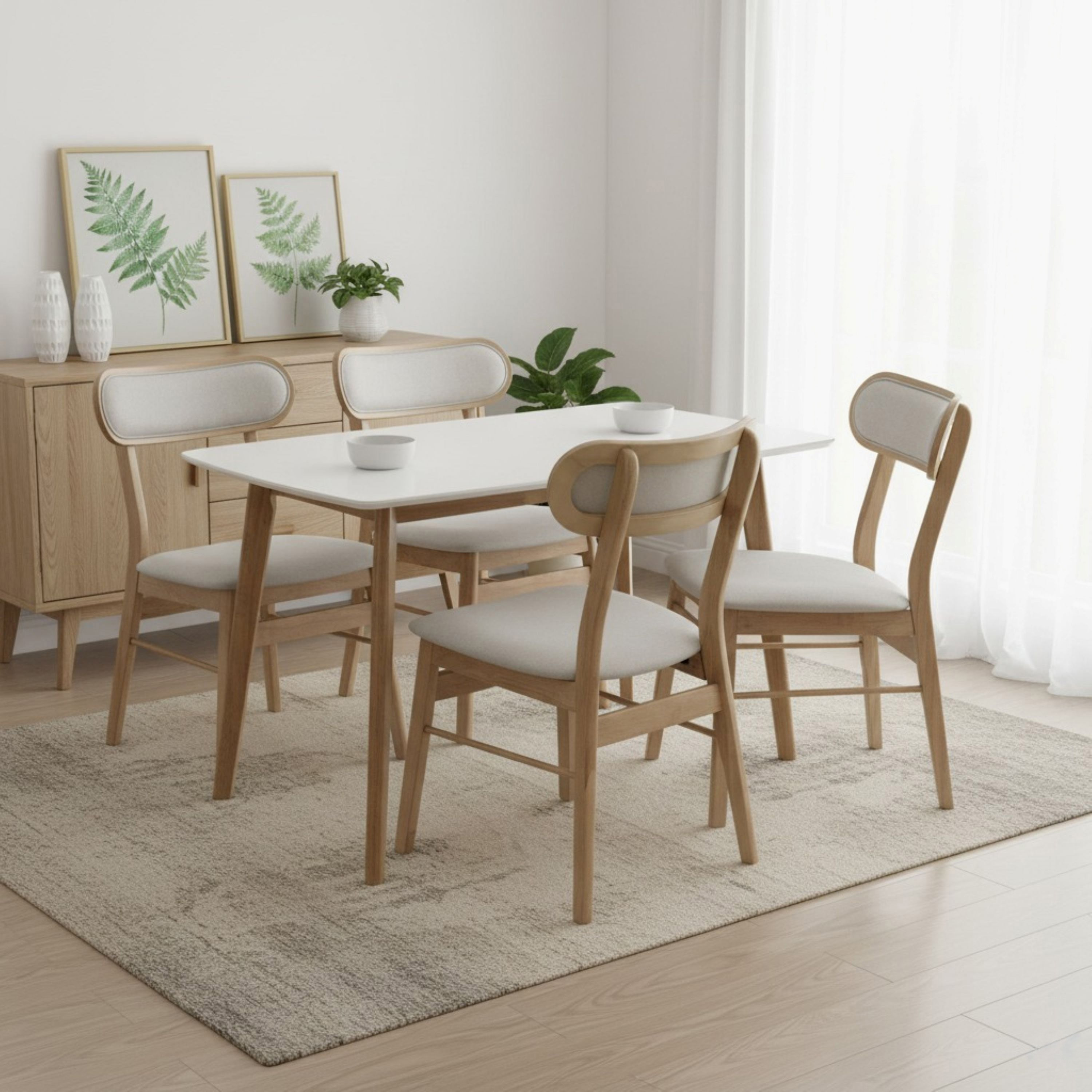 Scandi Nordi 4-Seater Dining Set-hbxdiningroom-diningtablesandsets-diningsets-diningpackages-image-1