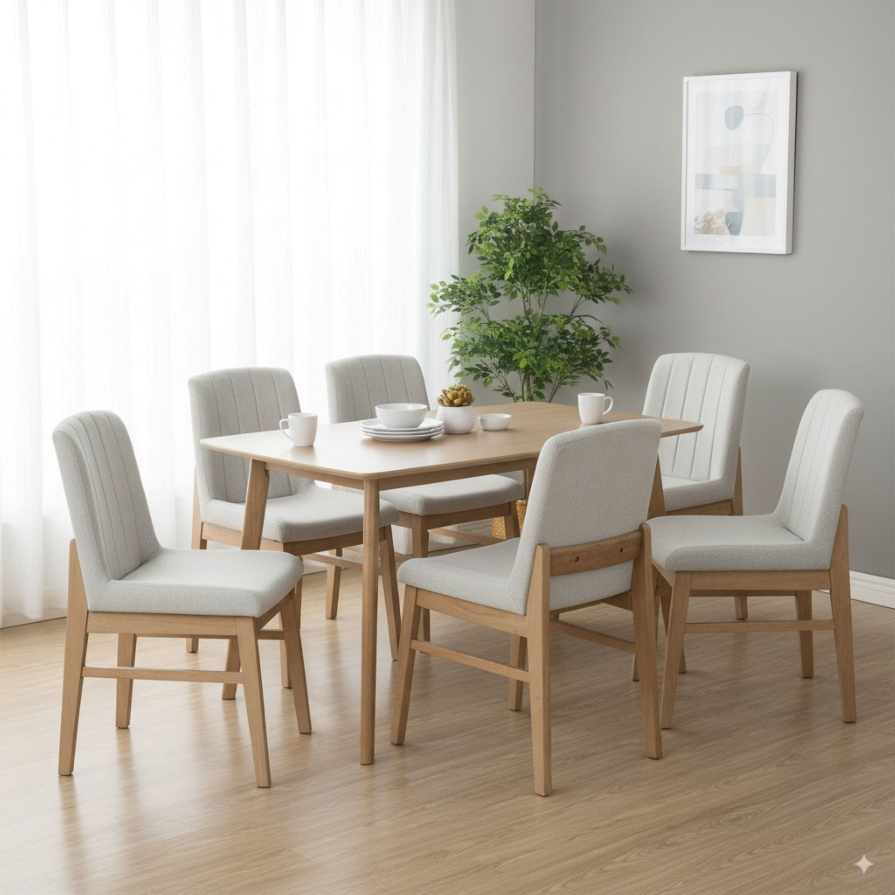 Scandi Caspian 6-Seater Dining Set-hbxdiningroom-diningtablesandsets-diningsets-diningpackages-image-1