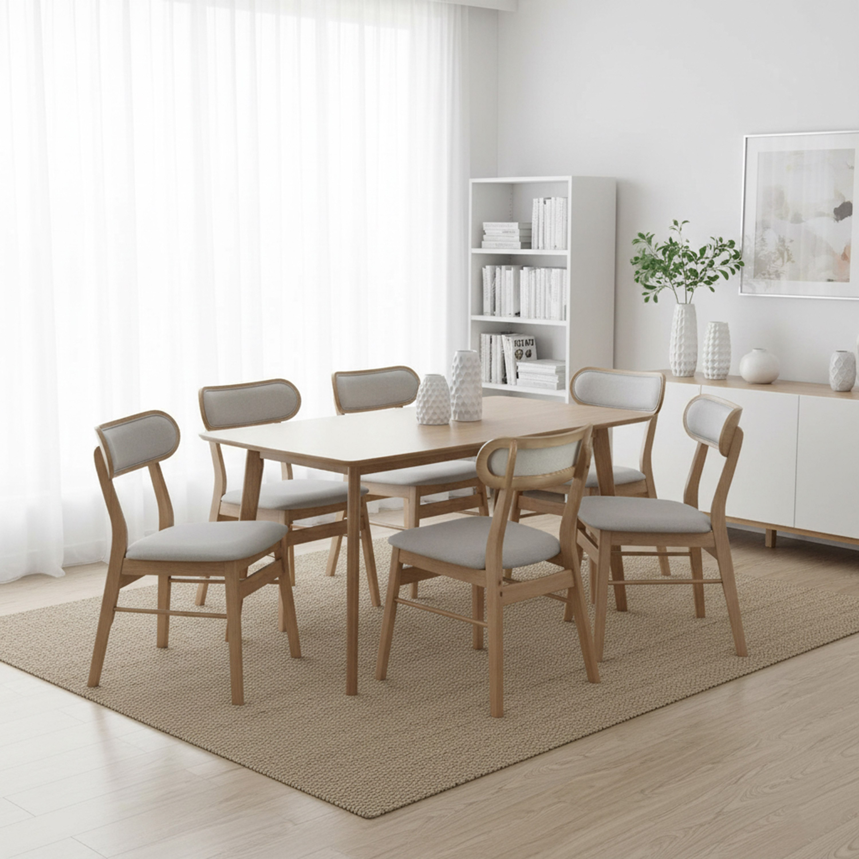 Scandi Nordi 6-Seater Dining Set-hbxdiningroom-diningtablesandsets-diningsets-diningpackages-image-1