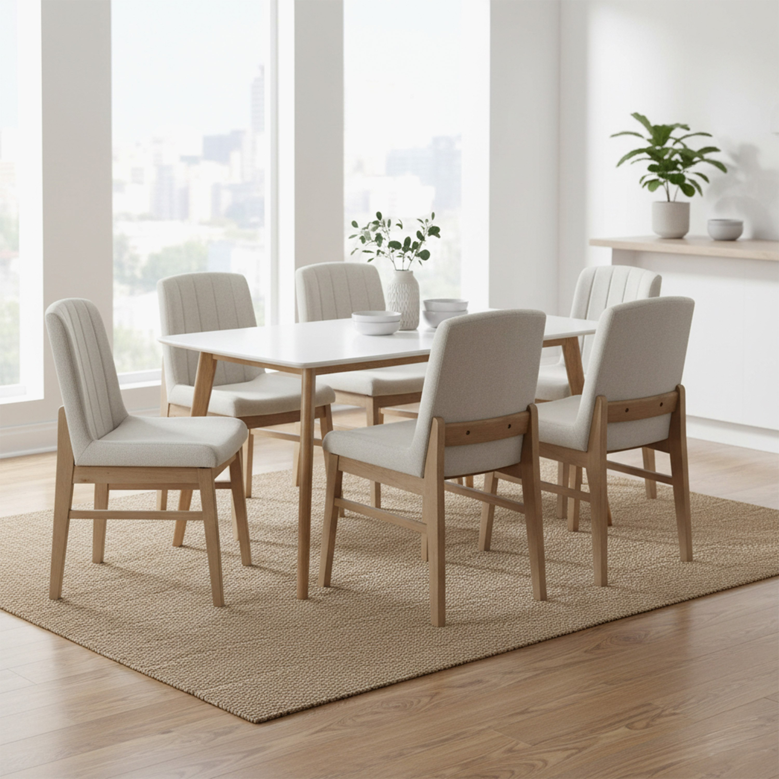 Scandi Caspian 6-Seater Dining Set-hbxdiningroom-diningtablesandsets-diningsets-diningpackages-image-1