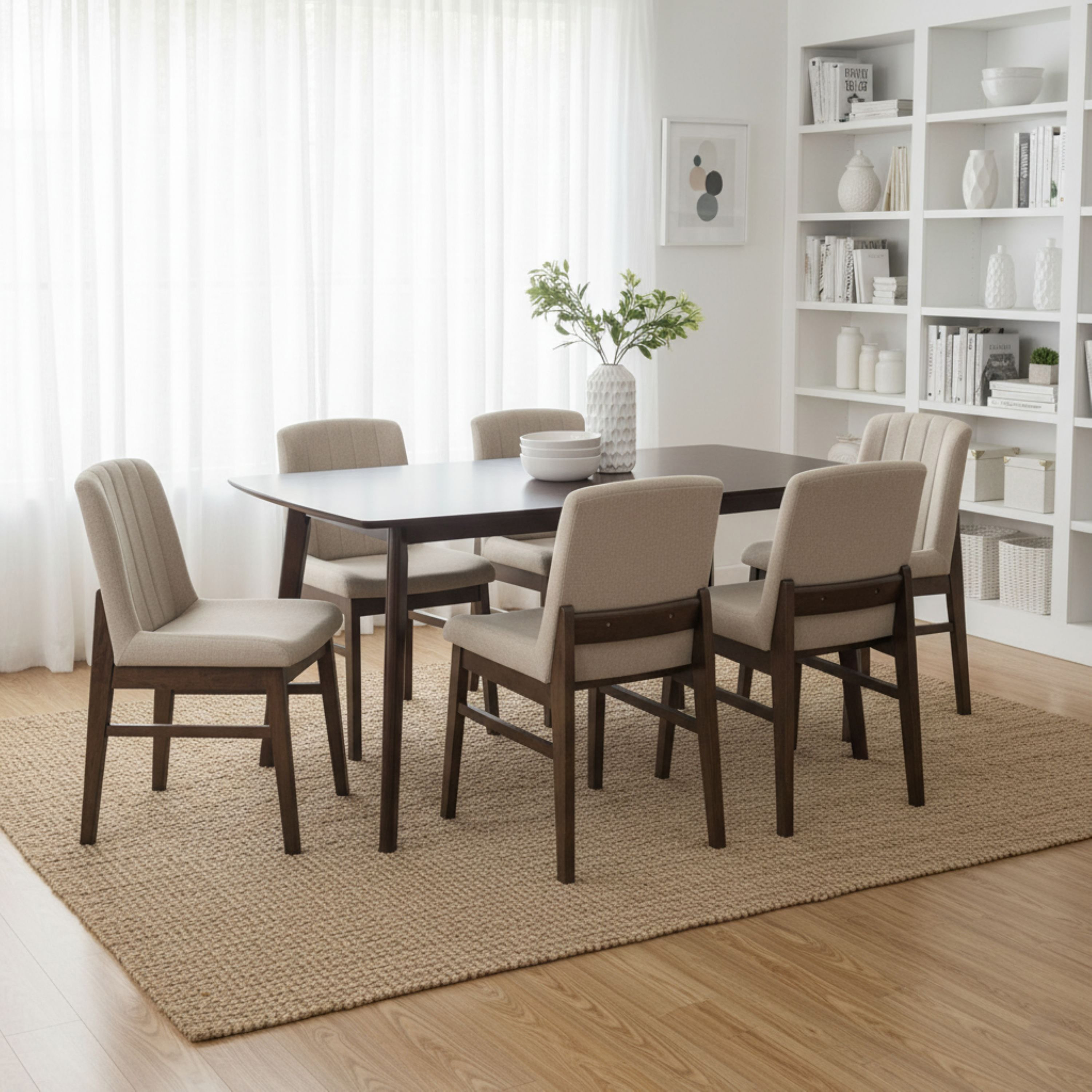 Scandi Caspian 6-Seater Dining Set-hbxdiningroom-diningtablesandsets-diningsets-diningpackages-image-1