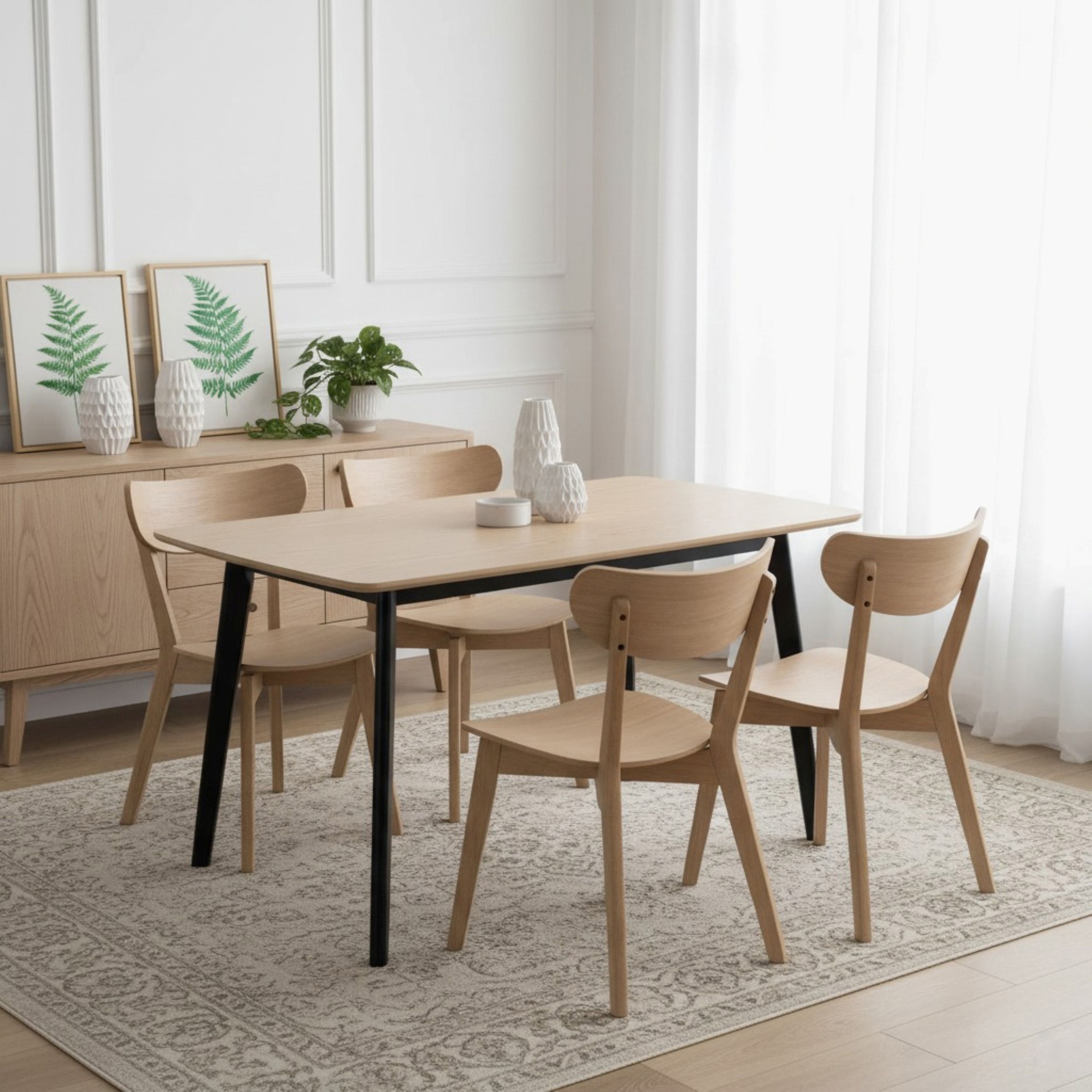 Scandi Luma 4-Seater Dining Set-hbxdiningroom-diningtablesandsets-diningsets-diningpackages-image-1
