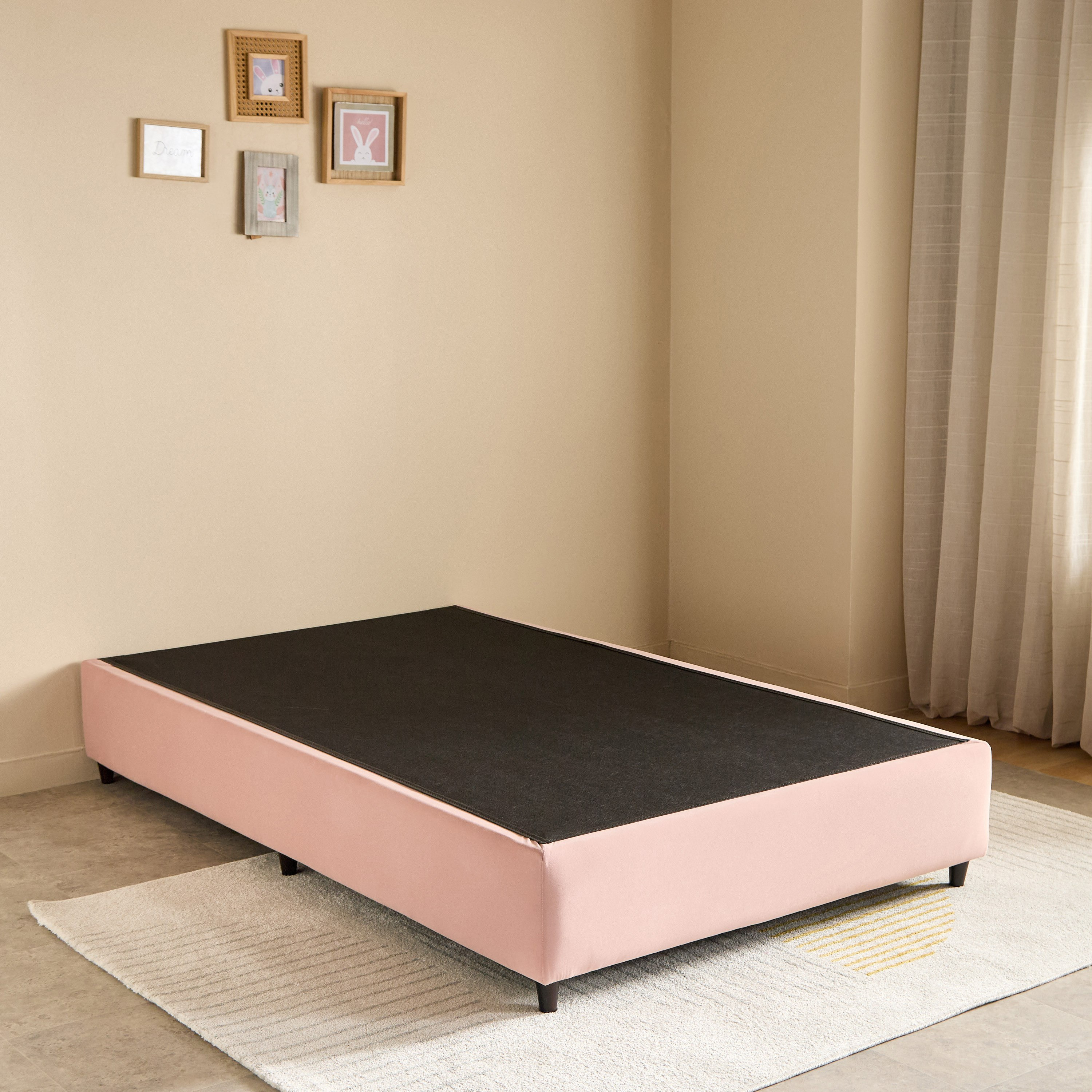 Ivory Crescent Upholstered Single Bed - 90x200 cm-hbxkidsandyouth-bedsandbedsets-beds-single-image-2