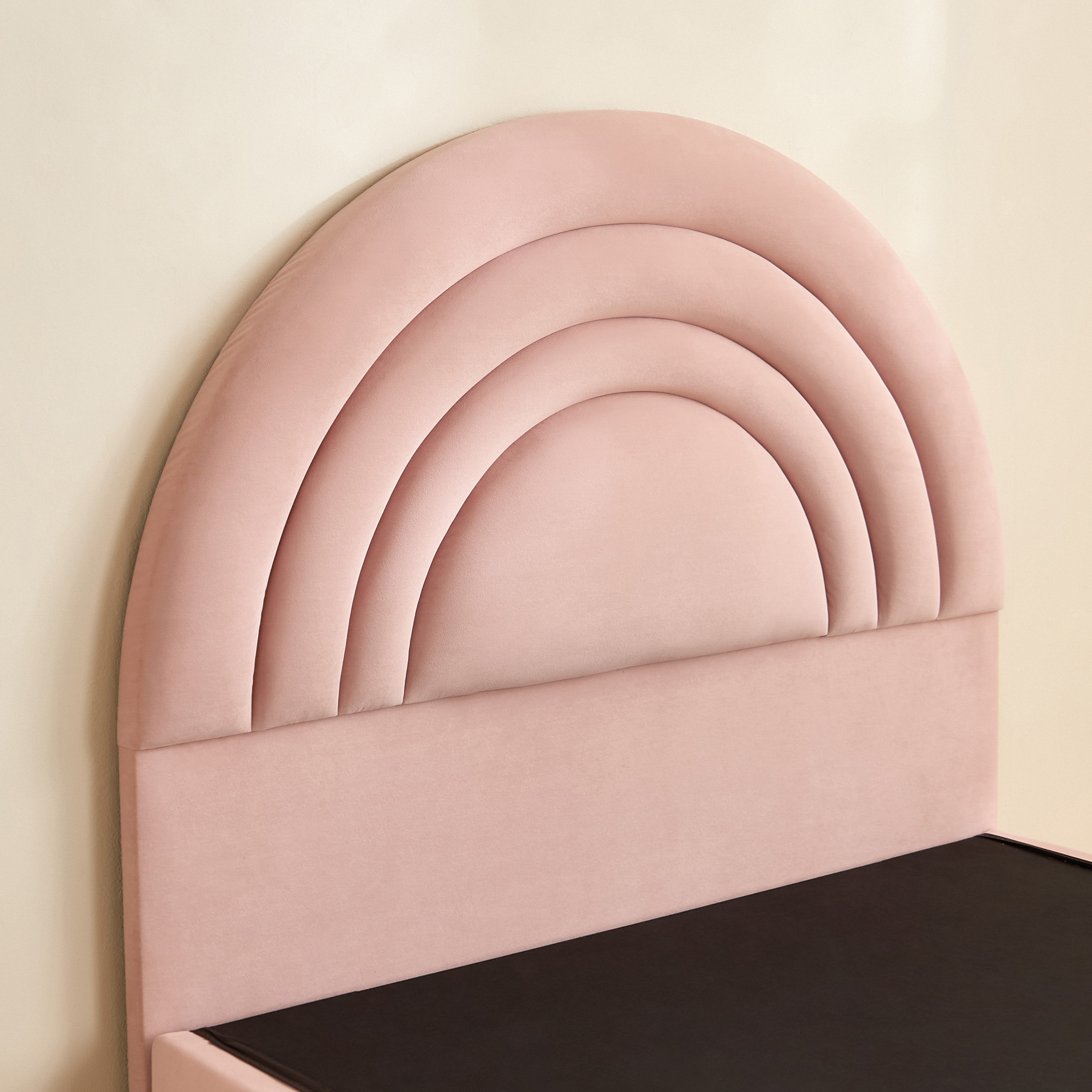 Ivory Crescent Upholstered Single Bed - 90x200 cm-hbxkidsandyouth-bedsandbedsets-beds-single-image-8