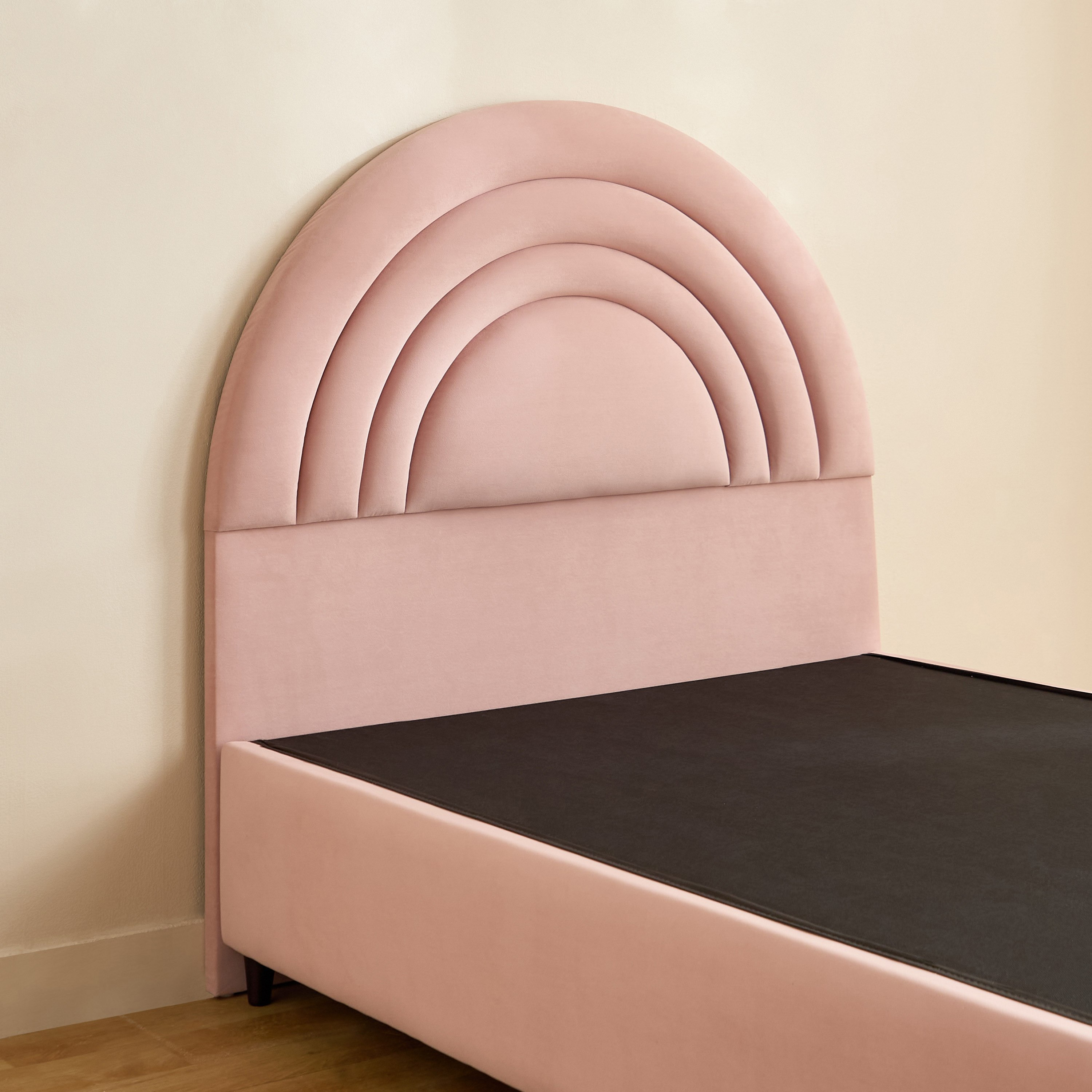 Ivory Crescent Upholstered Twin Bed - 120x200 cm-hbxbedroom-bedsandbedsets-upholsteredbeds-twin-image-6