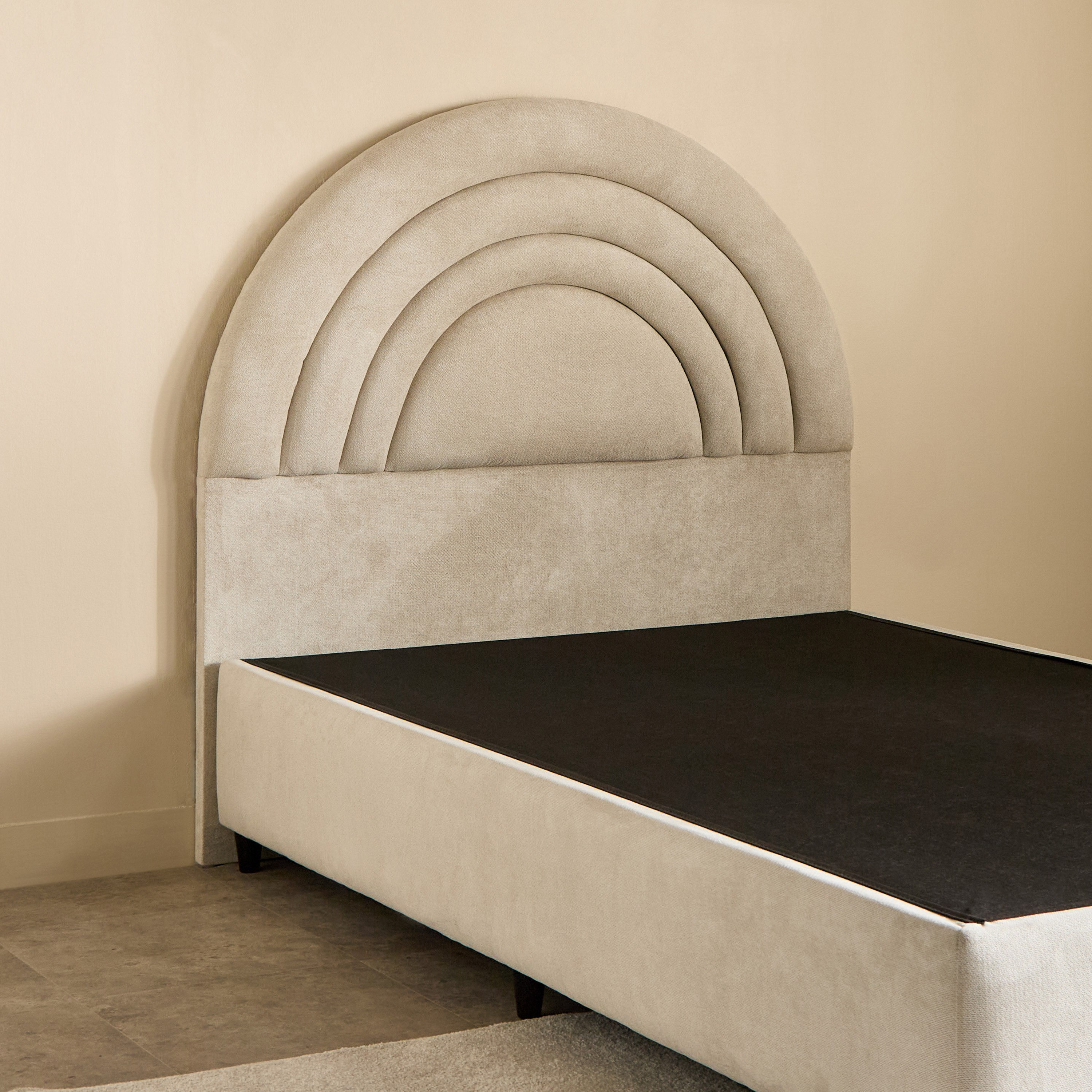 Ivory Crescent Upholstered Single Bed - 90x200 cm-hbxkidsandyouth-bedsandbedsets-beds-single-image-6