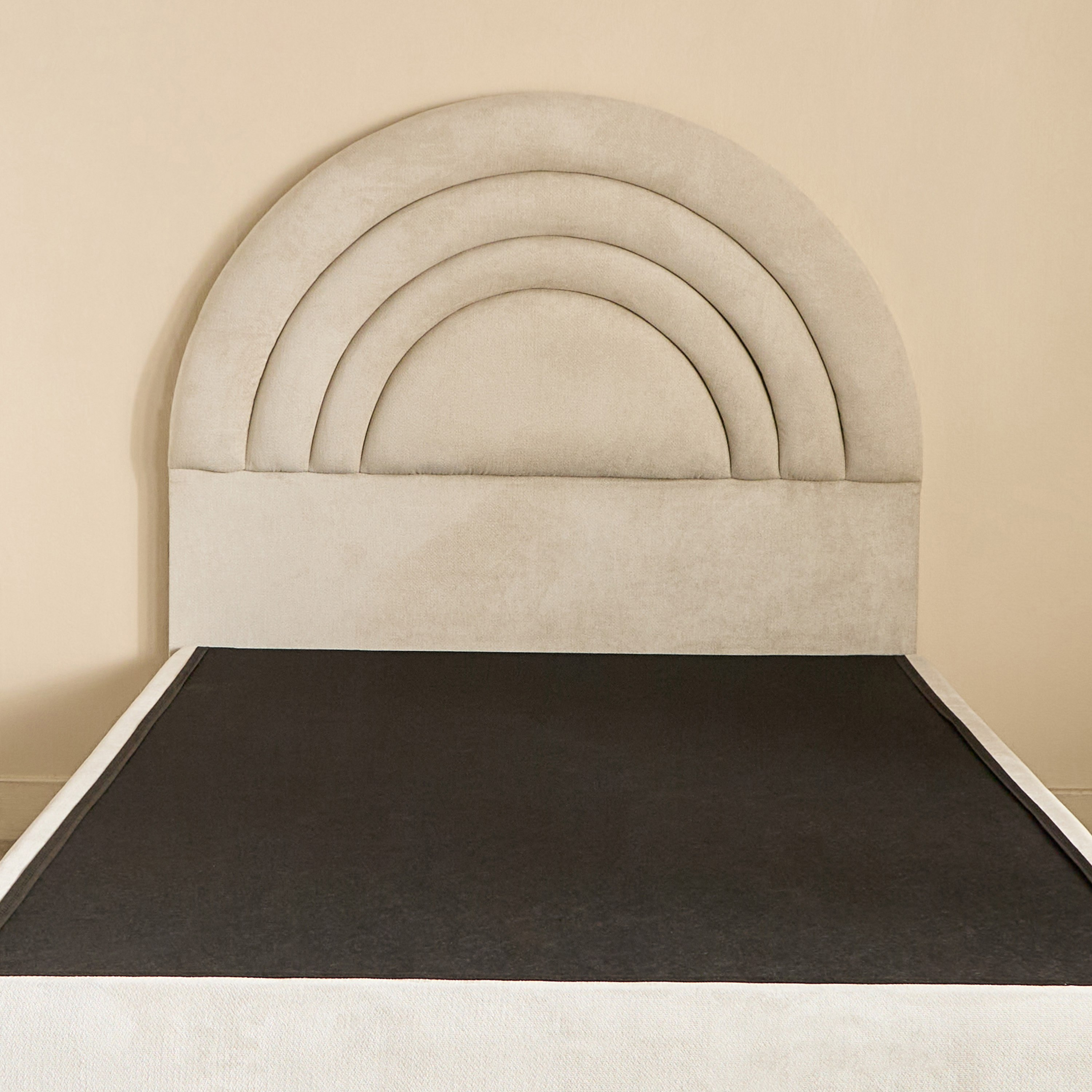 Ivory Crescent Upholstered Single Bed - 90x200 cm-hbxkidsandyouth-bedsandbedsets-beds-single-image-7
