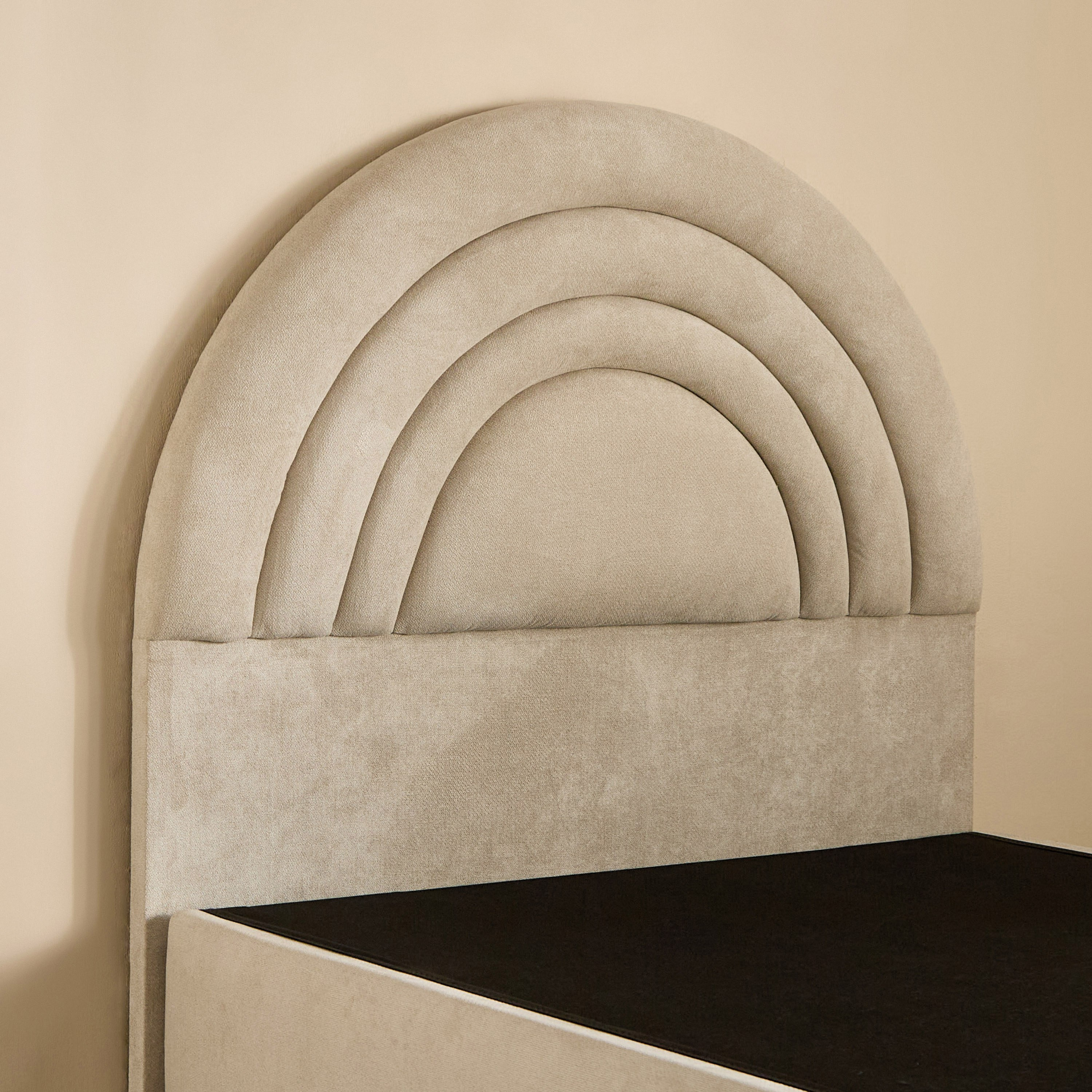 Ivory Crescent Upholstered Single Bed - 90x200 cm-hbxkidsandyouth-bedsandbedsets-beds-single-image-8