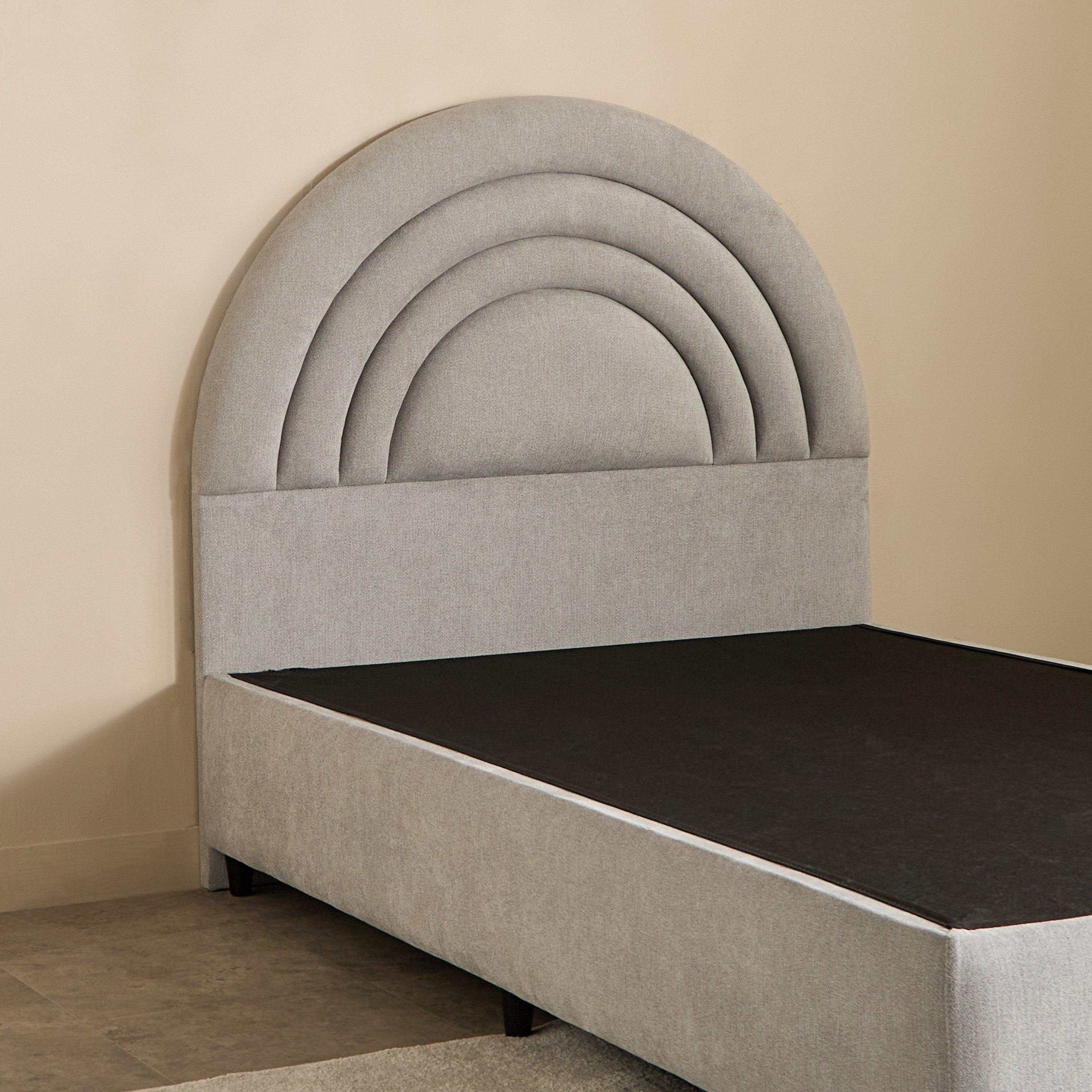 Ivory Crescent Upholstered Single Bed - 90x200 cm-hbxkidsandyouth-bedsandbedsets-beds-single-image-7