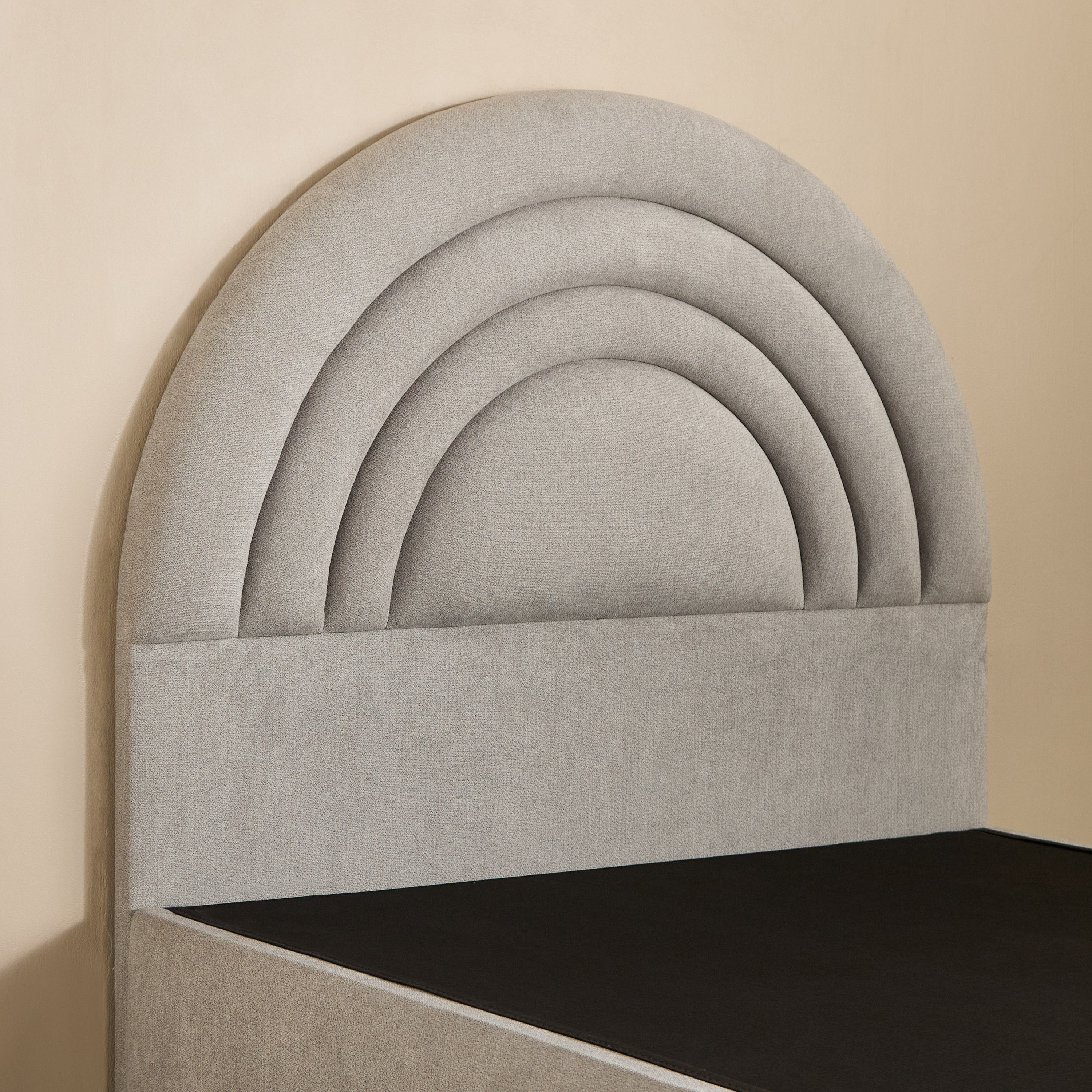 Ivory Crescent Upholstered Single Bed - 90x200 cm-hbxkidsandyouth-bedsandbedsets-beds-single-image-8