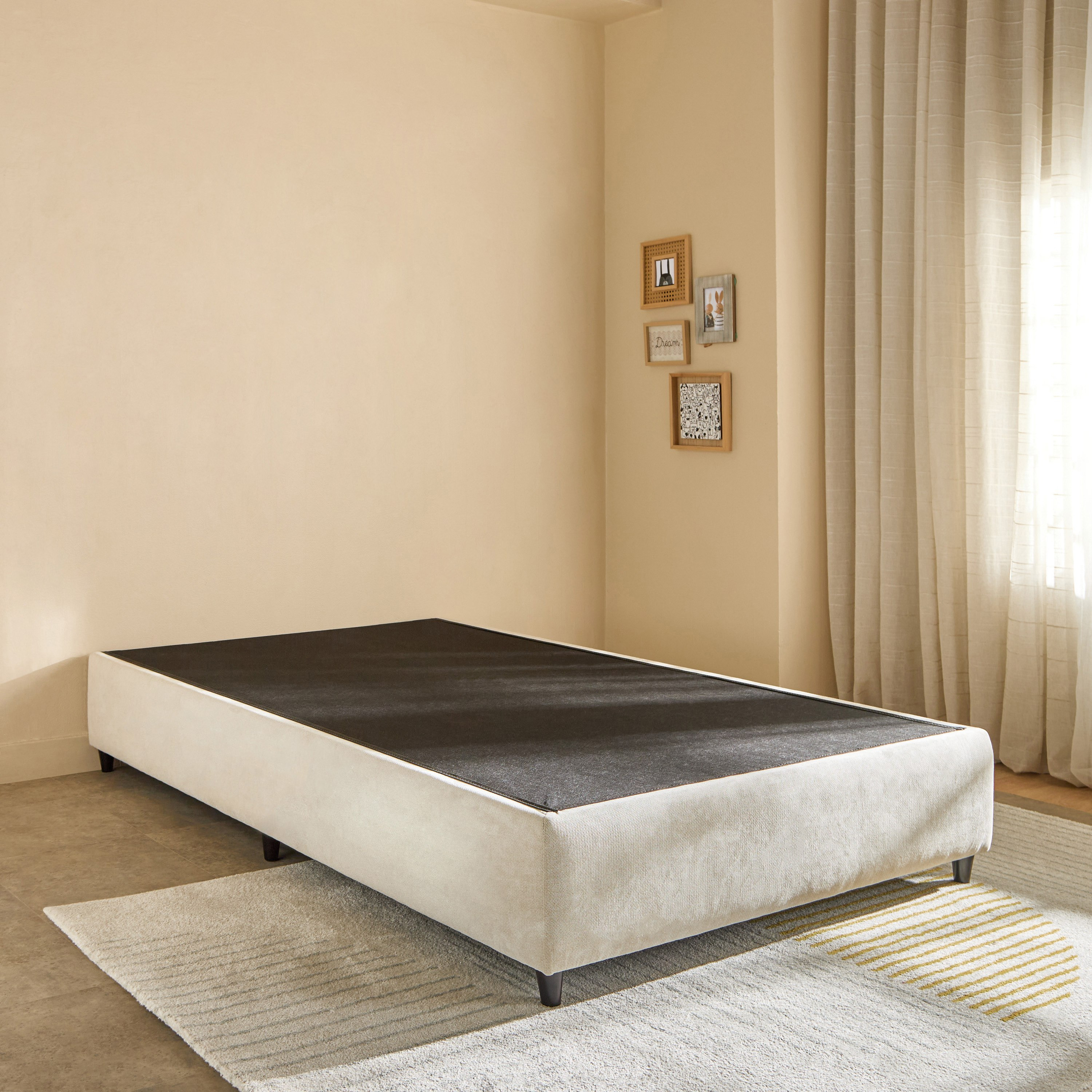 Ivory Clara Upholstered Single Bed - 90x200 cm-hbxkidsandyouth-bedsandbedsets-beds-single-image-2