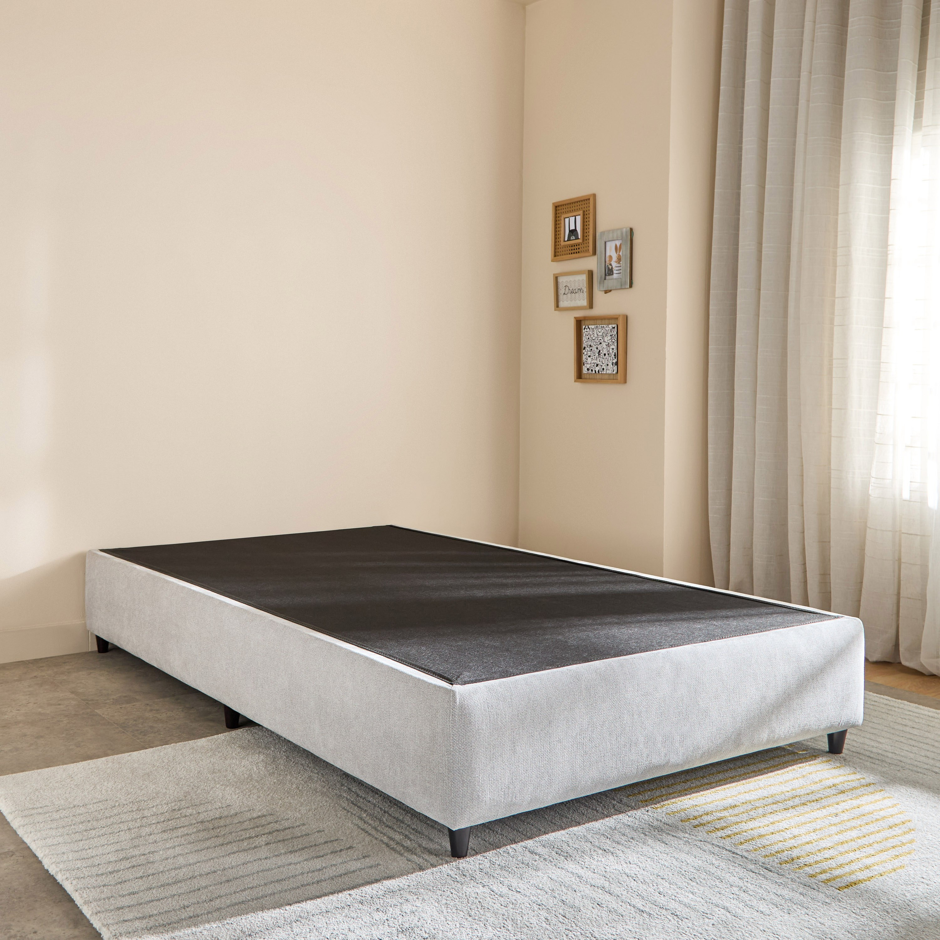 Ivory Clara Upholstered Single Bed - 90x200 cm-hbxkidsandyouth-bedsandbedsets-beds-single-image-2