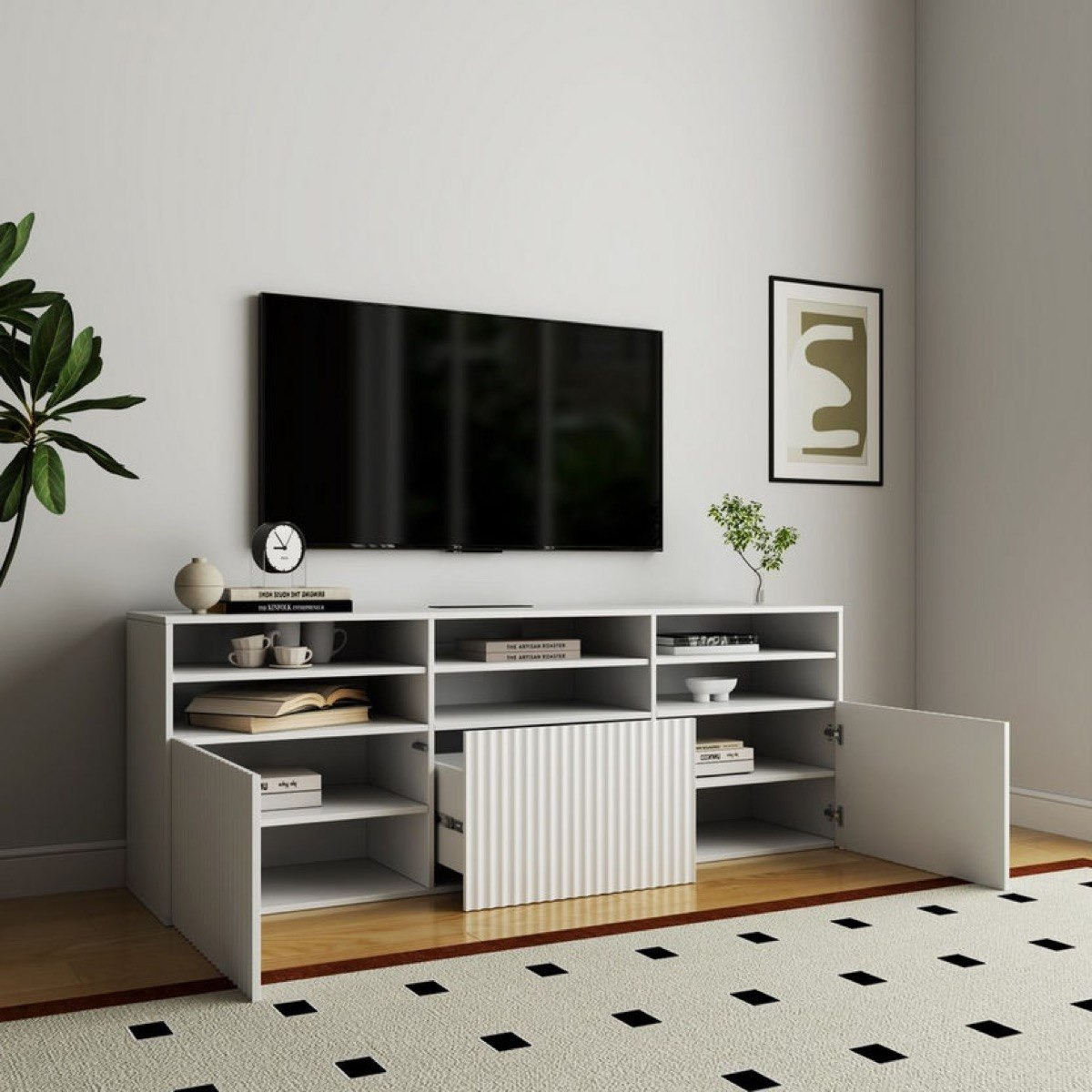 Riva Emma 3-Piece High Media Unit with 1.9 and 1.3 Meter Tall Display Storage Cabinet-hbxlivingroom-mediaunitsandstorage-tvunits-image-7