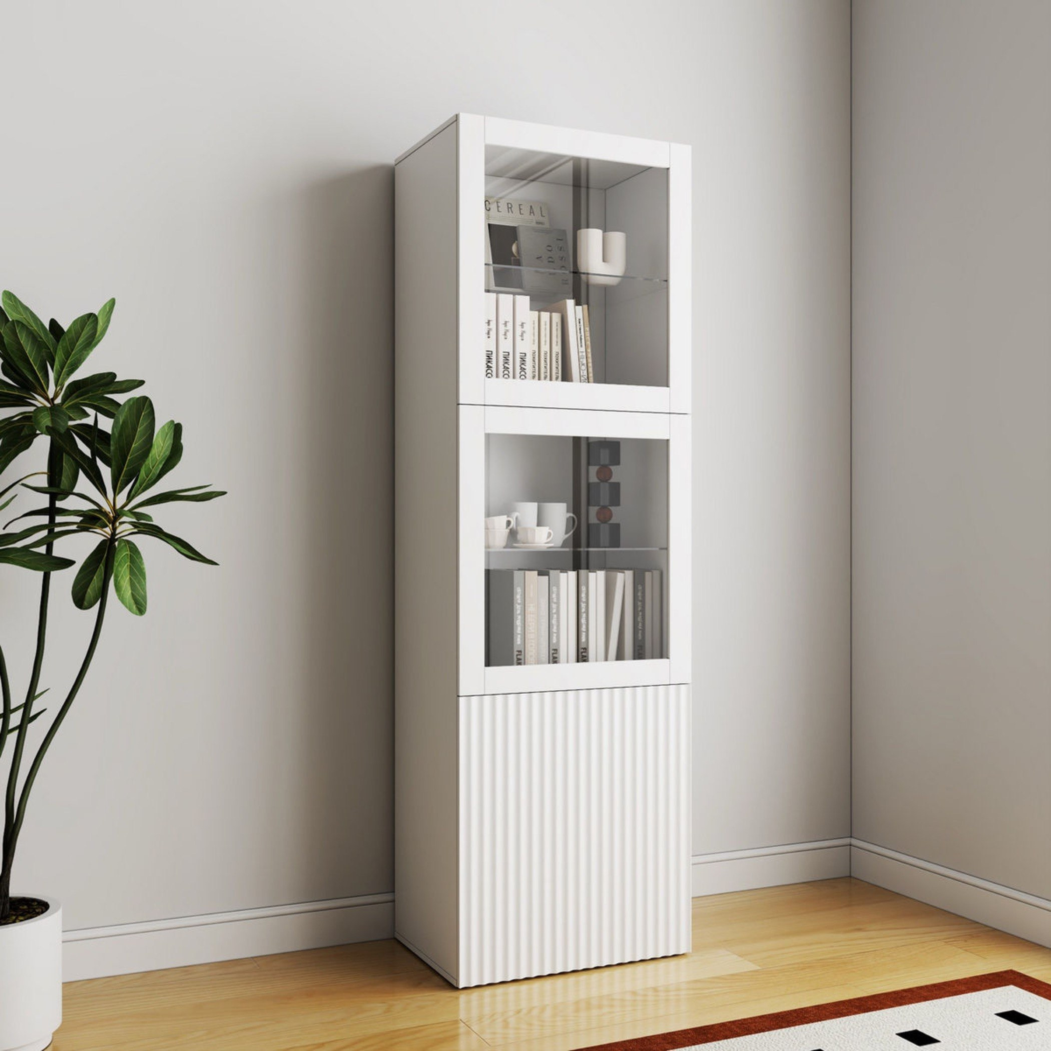 Riva 4-Piece Media Unit with 1.9 and 1.3 Meter Tall Display Cabinet and Wall Mounted Unit-hbxlivingroom-mediaunitsandstorage-tvunits-image-6