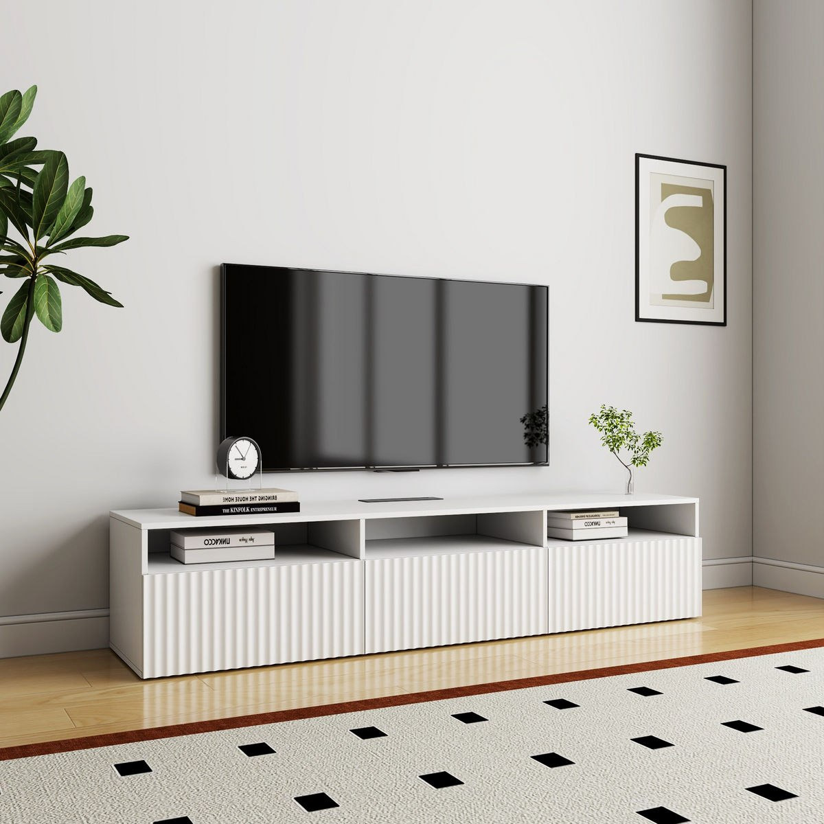 Riva 3-Piece Media Unit with 2.3 and 1.3 Meter Tall Display Storage Cabinet-hbxlivingroom-mediaunitsandstorage-tvunits-image-4