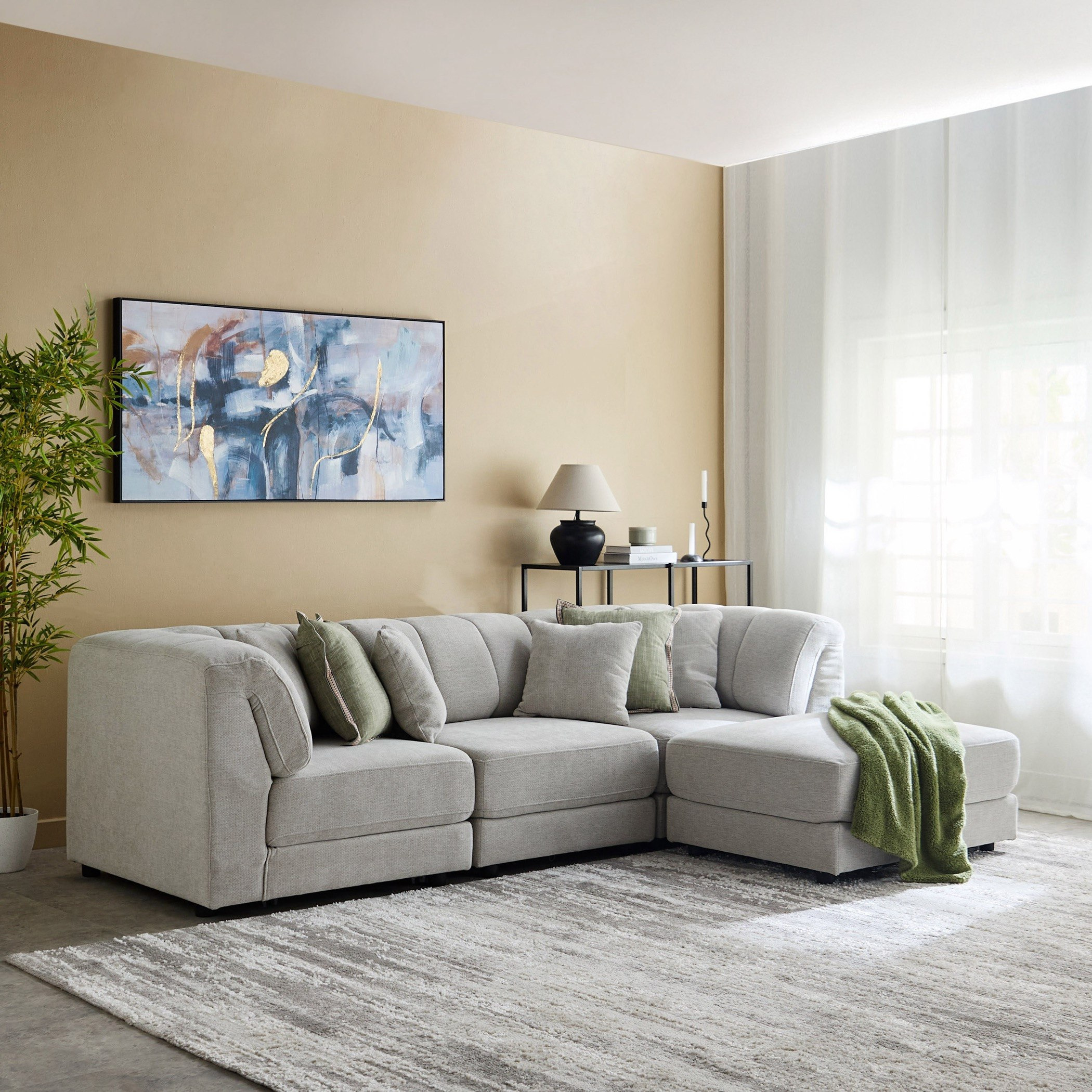 Skive 4-Seater Fabric Corner Sofa-hbxlivingroom-sofasandarmchairs-modularsofas-image-1