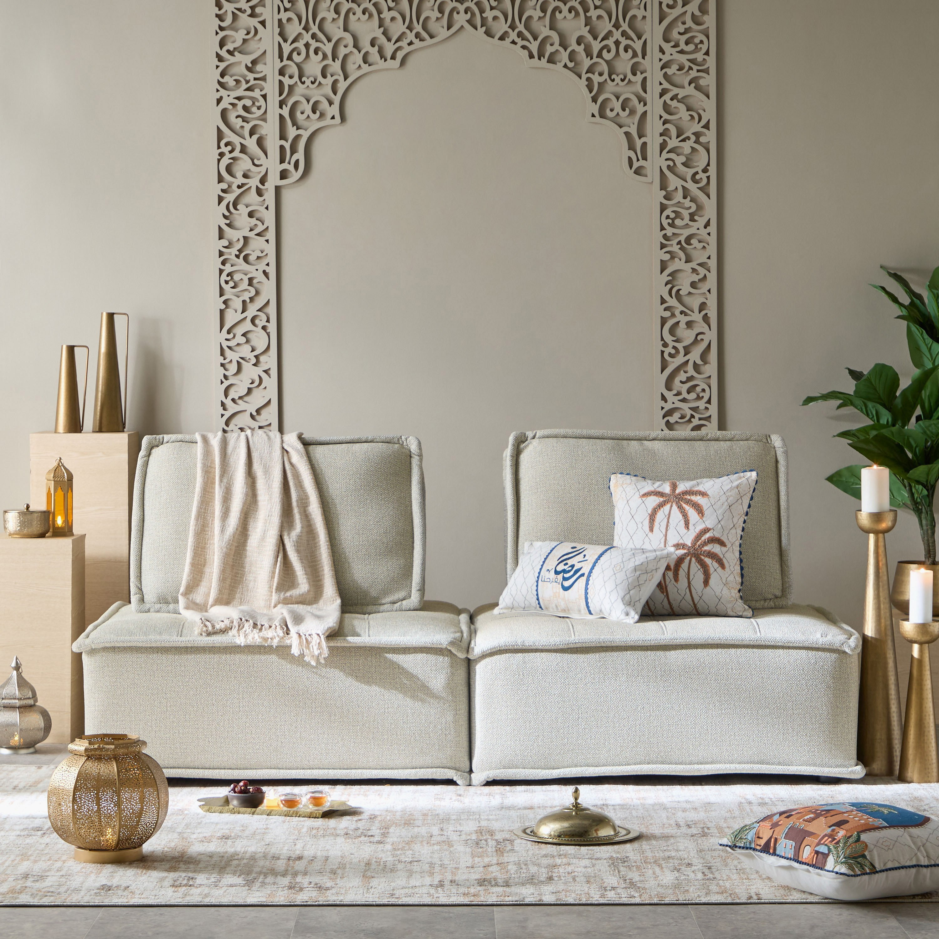 Zabilla 2-Seater Fabric Majlis Sofa-hbxlivingroom-sofasandarmchairs-modularsofas-image-1