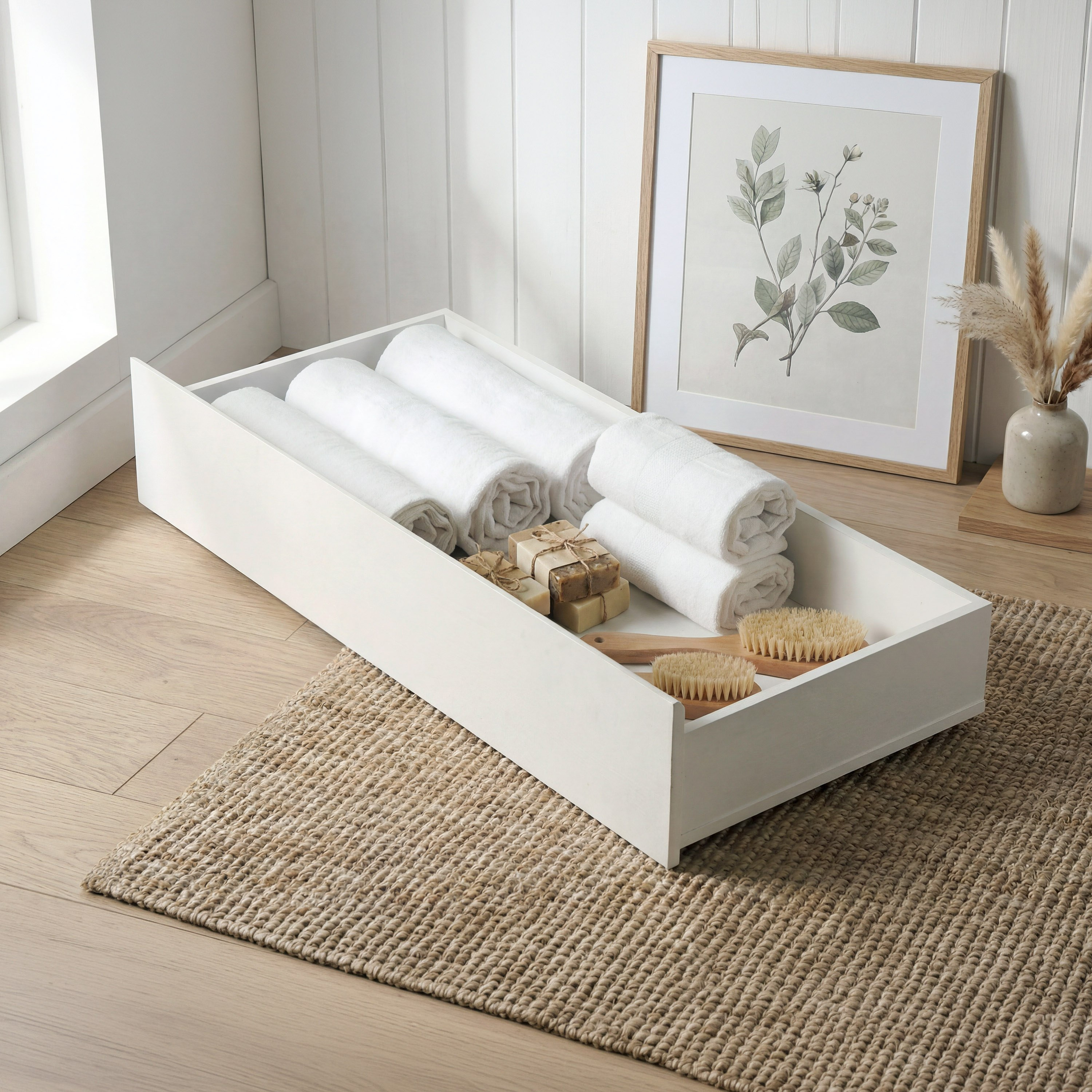 Ivory Single Bed with 2 Storage Drawer Boxes - 90x200 cm-hbxbedroom-bedsandbedsets-bedroompackages-image-2