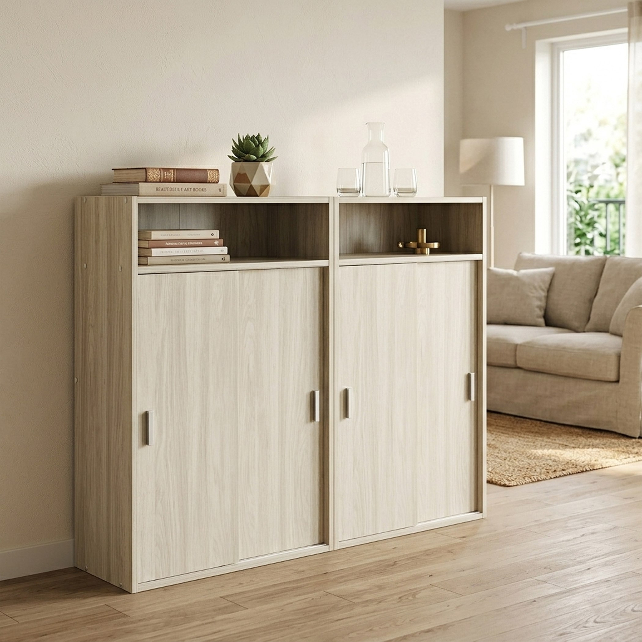 Movo-Libra 2-Piece Sliding Door Multipurpose Cabinet-hbxfurniture-diningroom-buffetsandsideboards-image-1