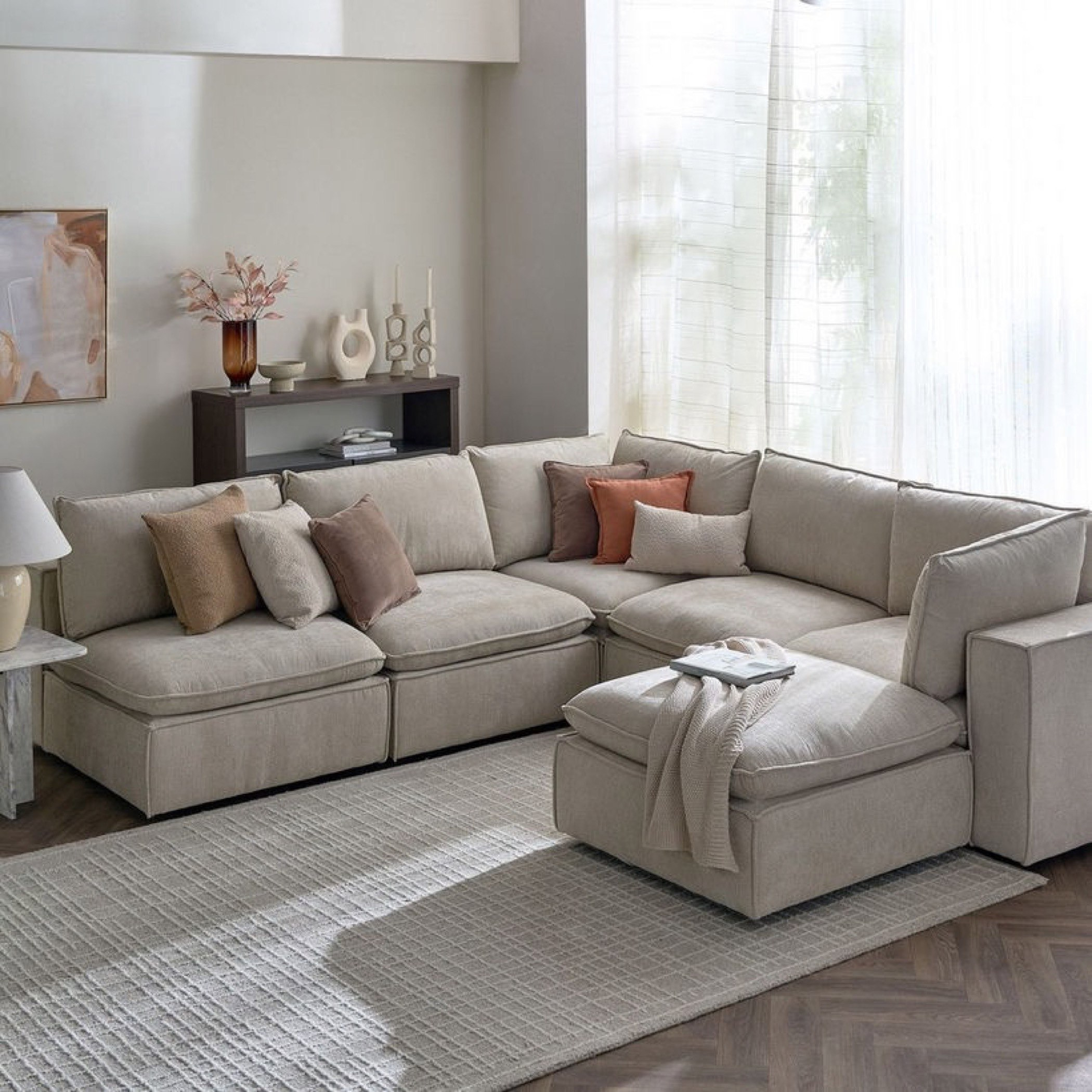 Omaha NXT 6-Seater Corner Fabric Sofa with Ottoman-hbxlivingroom-sofasandarmchairs-modularsofas-image-1