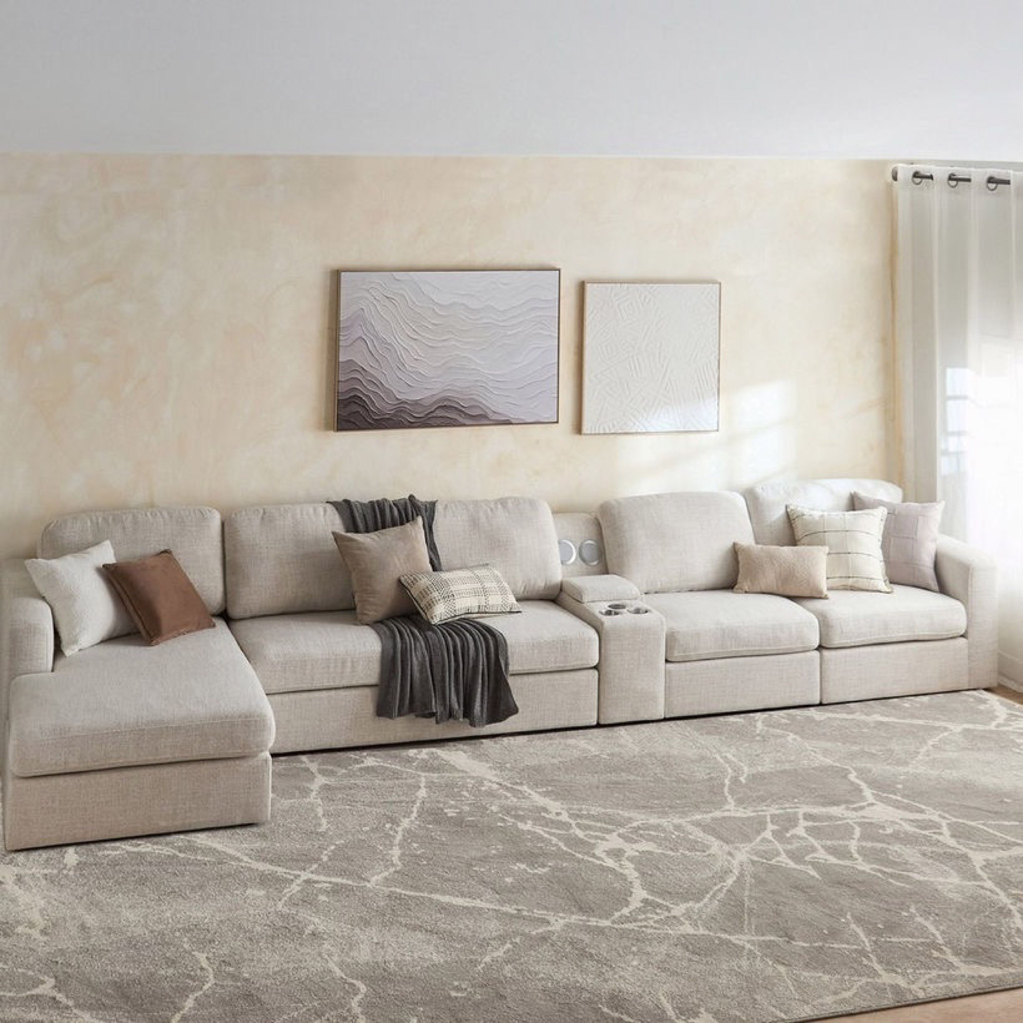 Imodular NXT 5-Seater Left Corner Fabric Sofa with Storage Console-hbxlivingroom-sofasandarmchairs-modularsofas-image-1
