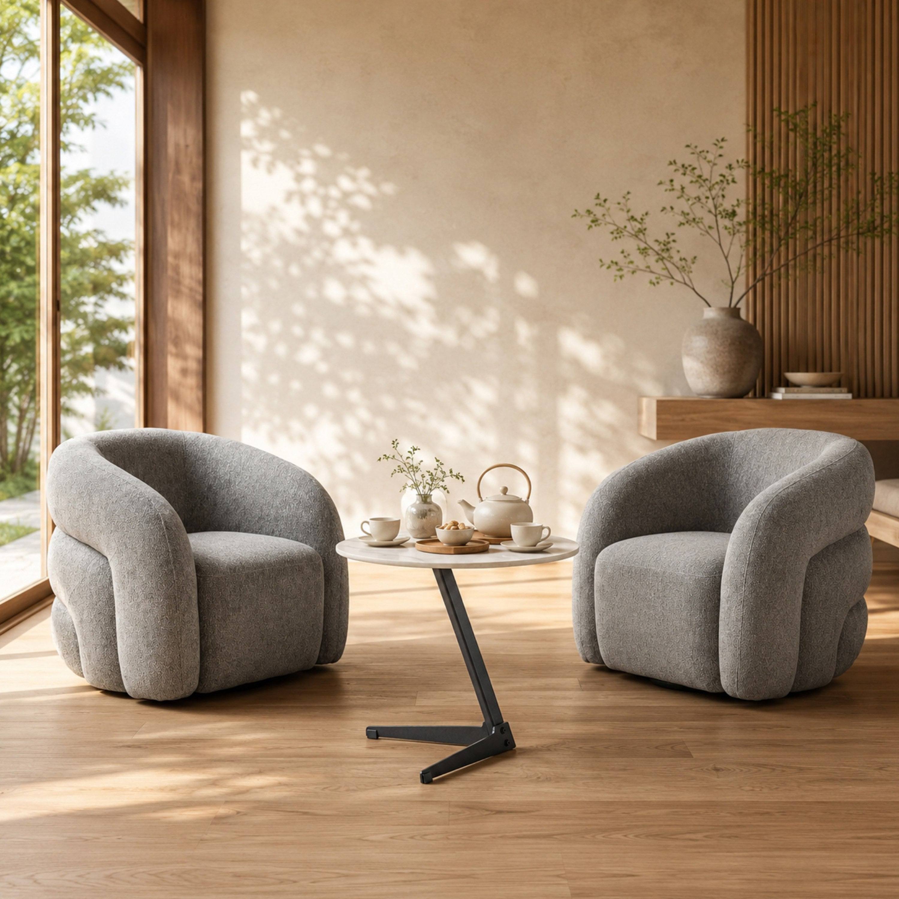 Antonio Baron 2-Seater Swivel Sintered Stone Tea Set-hbxfurniture-diningtablesandsets-diningsets-twoseater-image-1