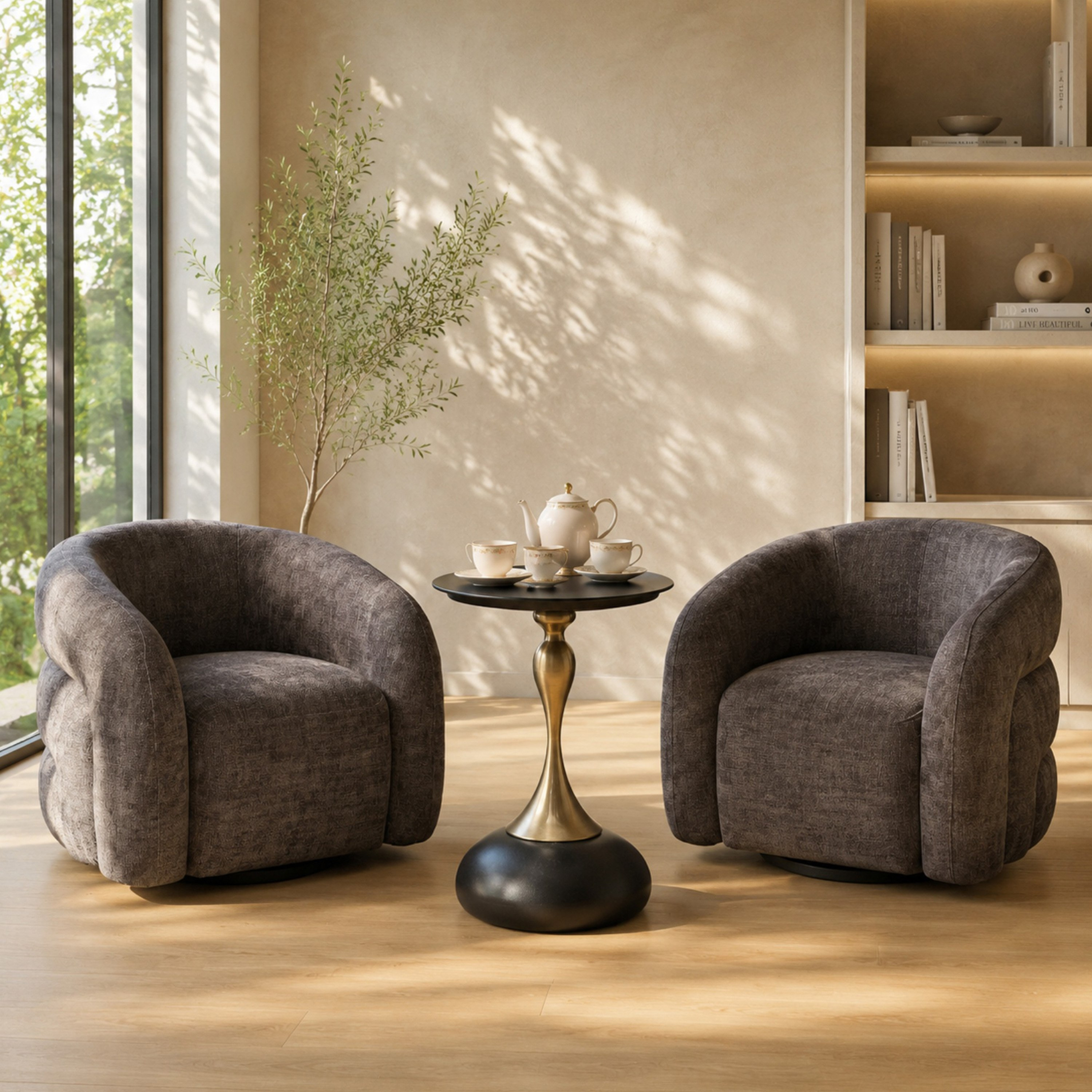 Antonio Pera 2-Seater Swivel Tea Set-hbxfurniture-diningtablesandsets-diningsets-twoseater-image-1