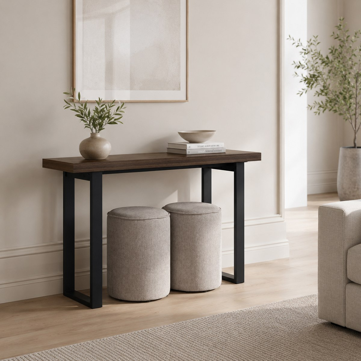 Iris Crescent Console with 2 Ottomans-hbxfurniture-tablesandstands-consoletables-image-1