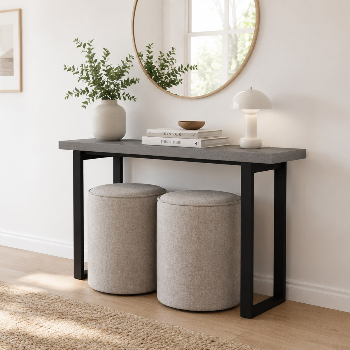 Iris Crescent Console with 2 Ottomans-hbxfurniture-tablesandstands-consoletables-image-1