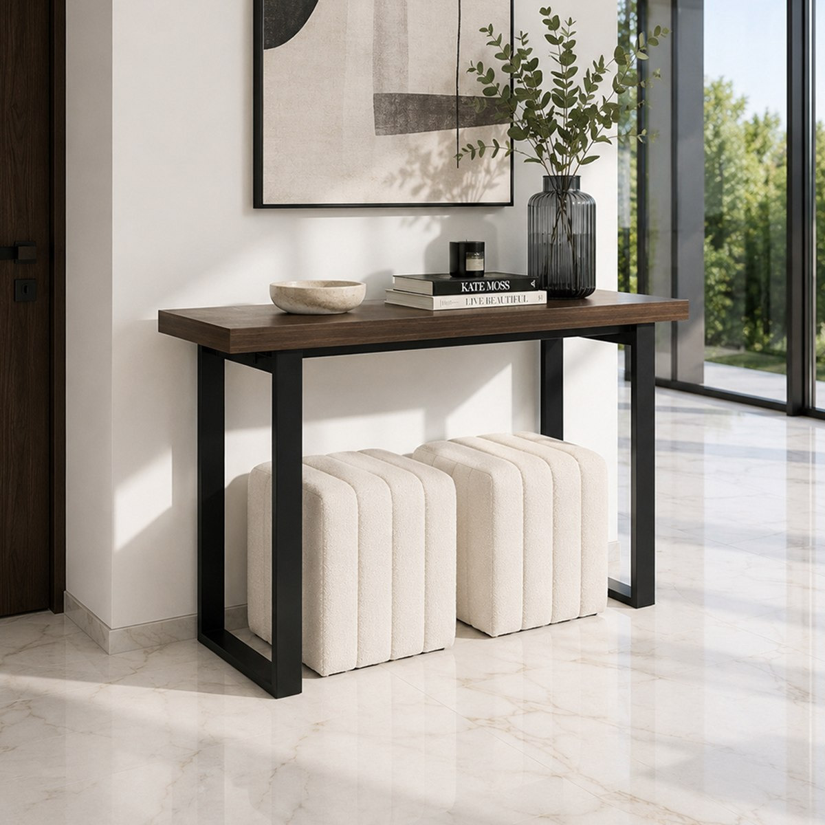 Iris Mount Console with 2 Ottomans-hbxfurniture-tablesandstands-consoletables-image-1