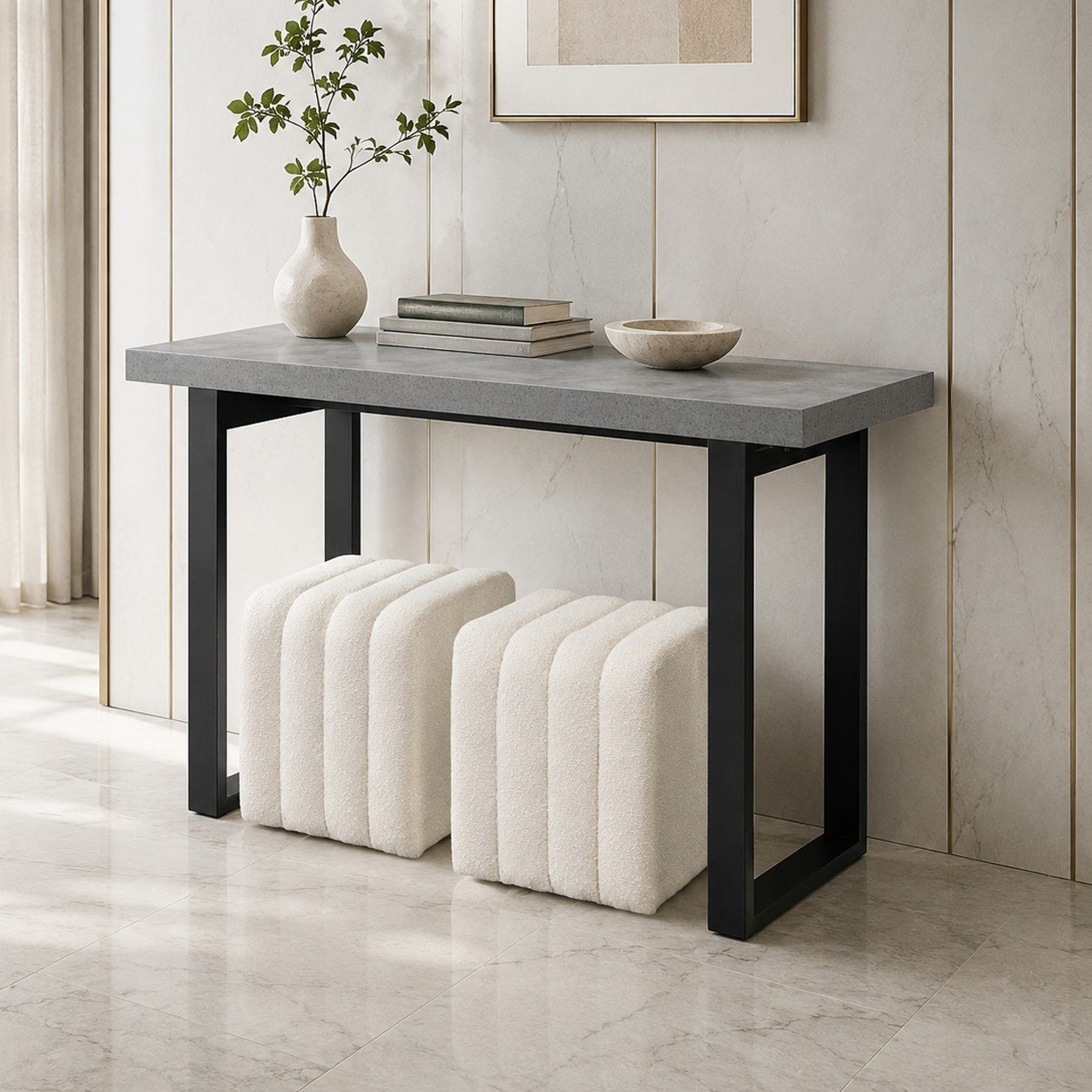 Iris Mount Console with 2 Ottomans-hbxfurniture-tablesandstands-consoletables-image-1
