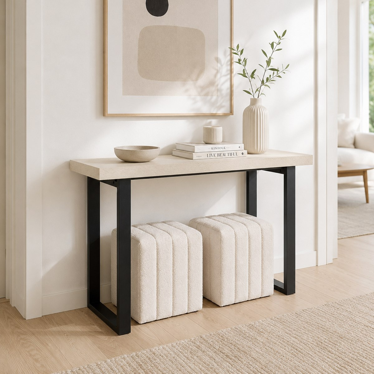 Iris Mount Console with 2 Ottomans-hbxfurniture-tablesandstands-consoletables-image-1