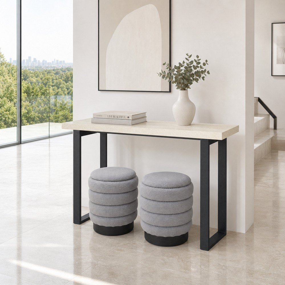 Iris Dolce Console with 2 Ottomans-hbxfurniture-tablesandstands-consoletables-image-1