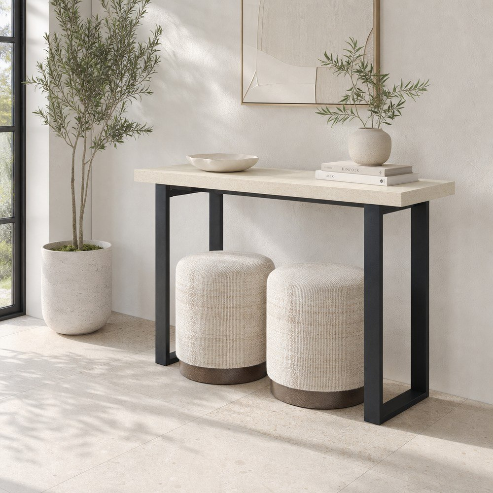 Iris Rockford Console with 2 Ottomans-hbxfurniture-tablesandstands-consoletables-image-1