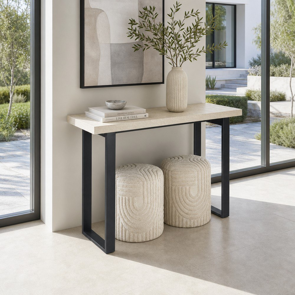 Iris Gromo 3-Piece Console and Ottoman Set-hbxfurniture-tablesandstands-consoletables-image-1