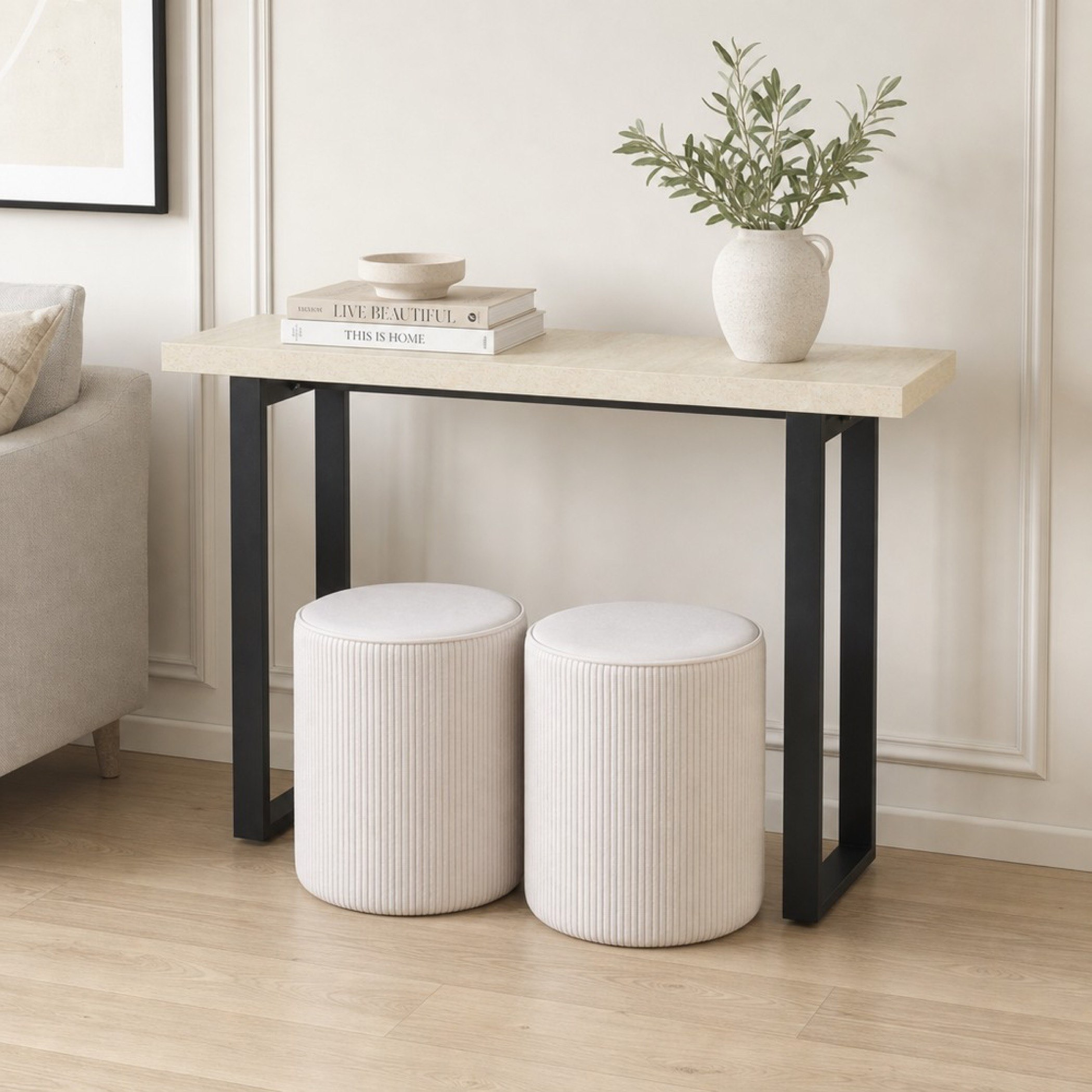 Iris Copen Console with 2 Ottomans-hbxfurniture-tablesandstands-consoletables-image-1