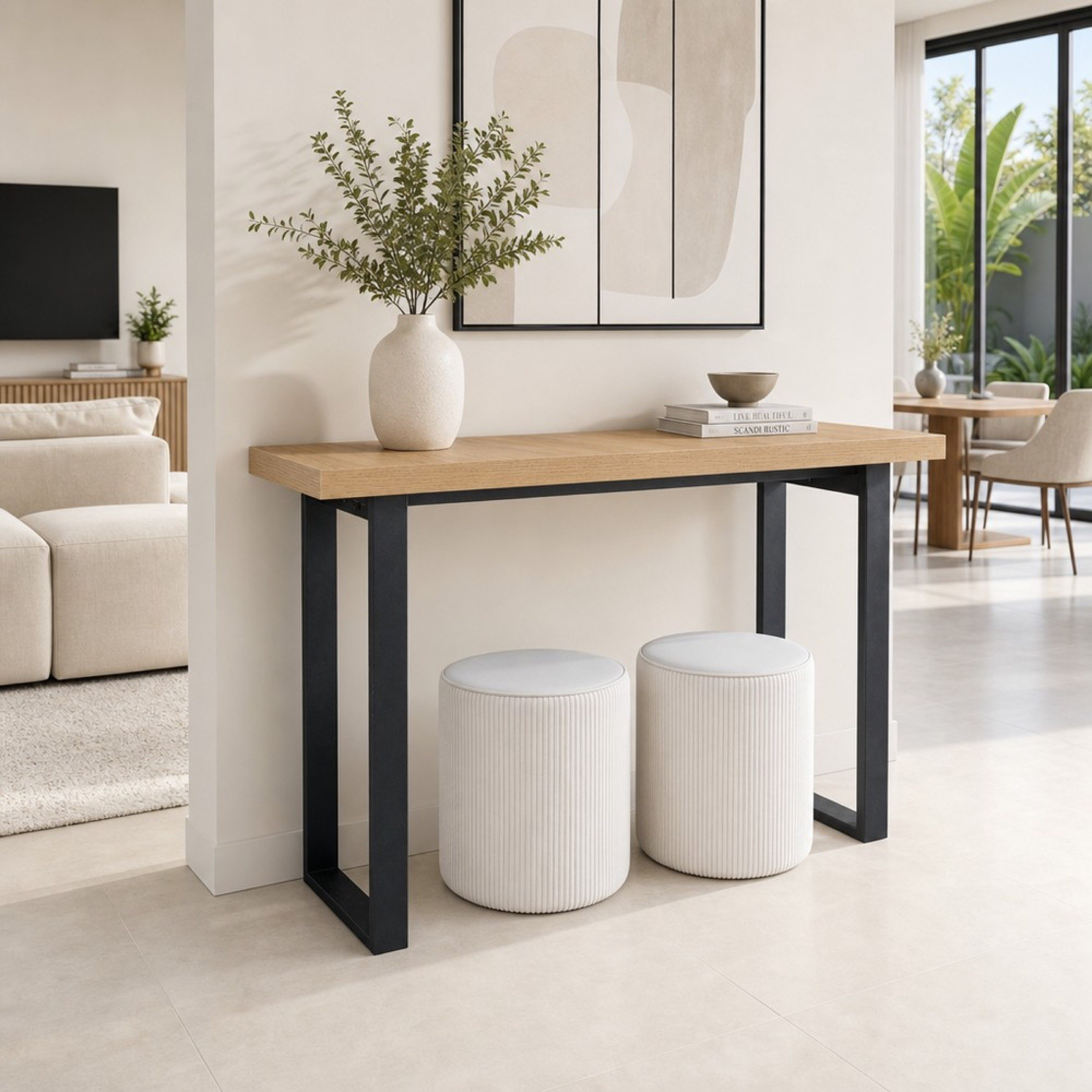 Iris Copen Console with 2 Ottomans-hbxfurniture-tablesandstands-consoletables-image-1