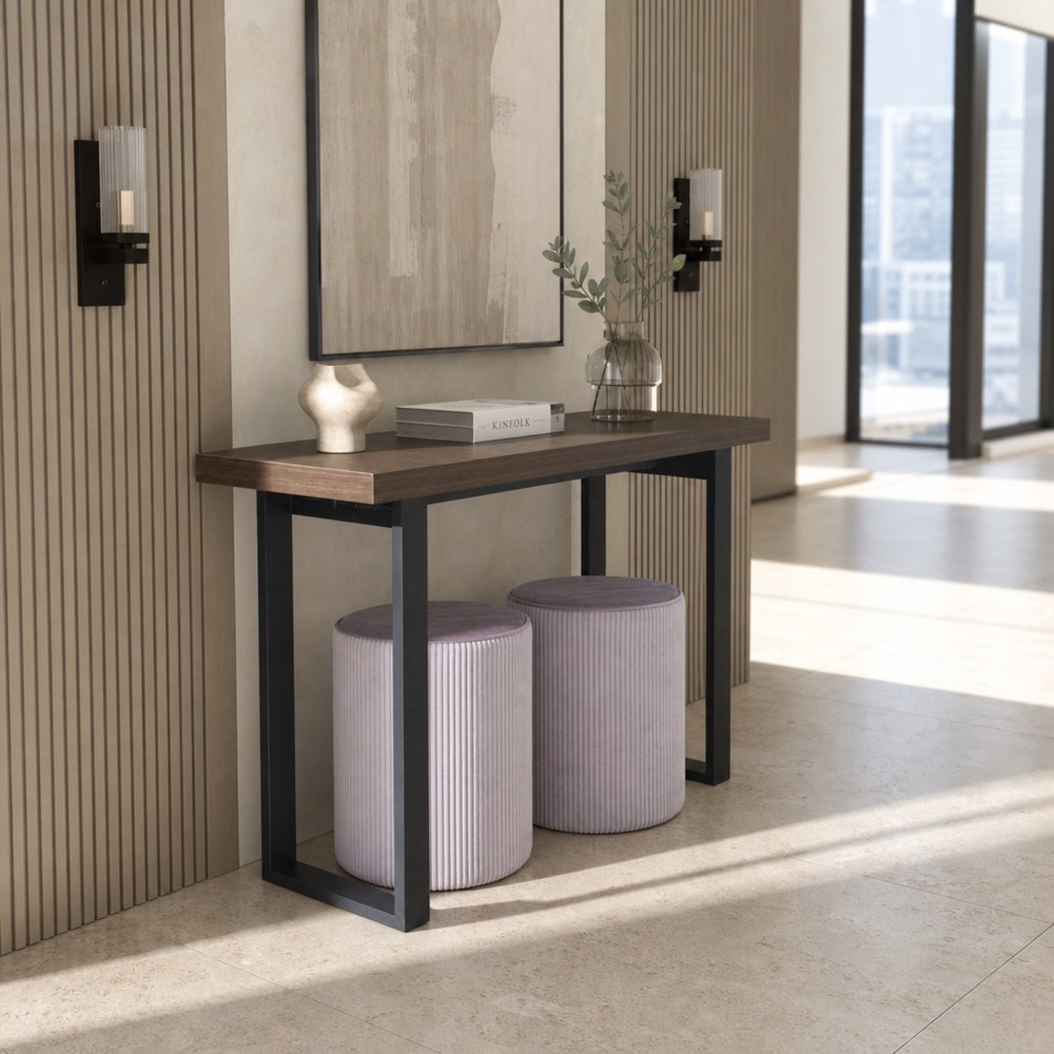 Iris Copen Console with 2 Ottomans-hbxfurniture-tablesandstands-consoletables-image-1