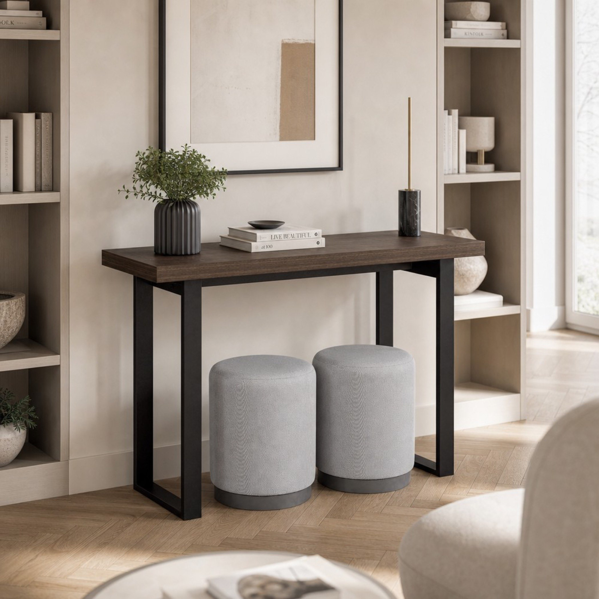 Iris Kiva Console with 2 Ottomans-hbxfurniture-tablesandstands-consoletables-image-1